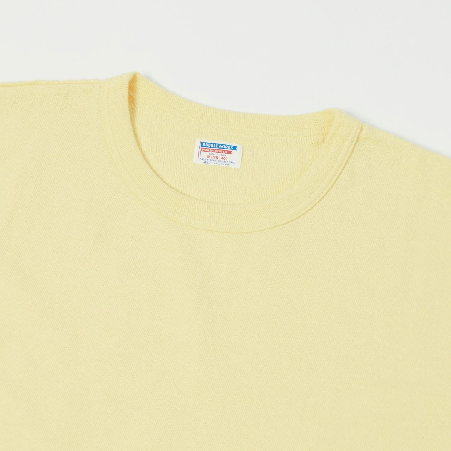 Dubbleworks Heavy Fabric Tee - Pale Yellow Relaxed Everyday Wear Soft Touch Fabric
