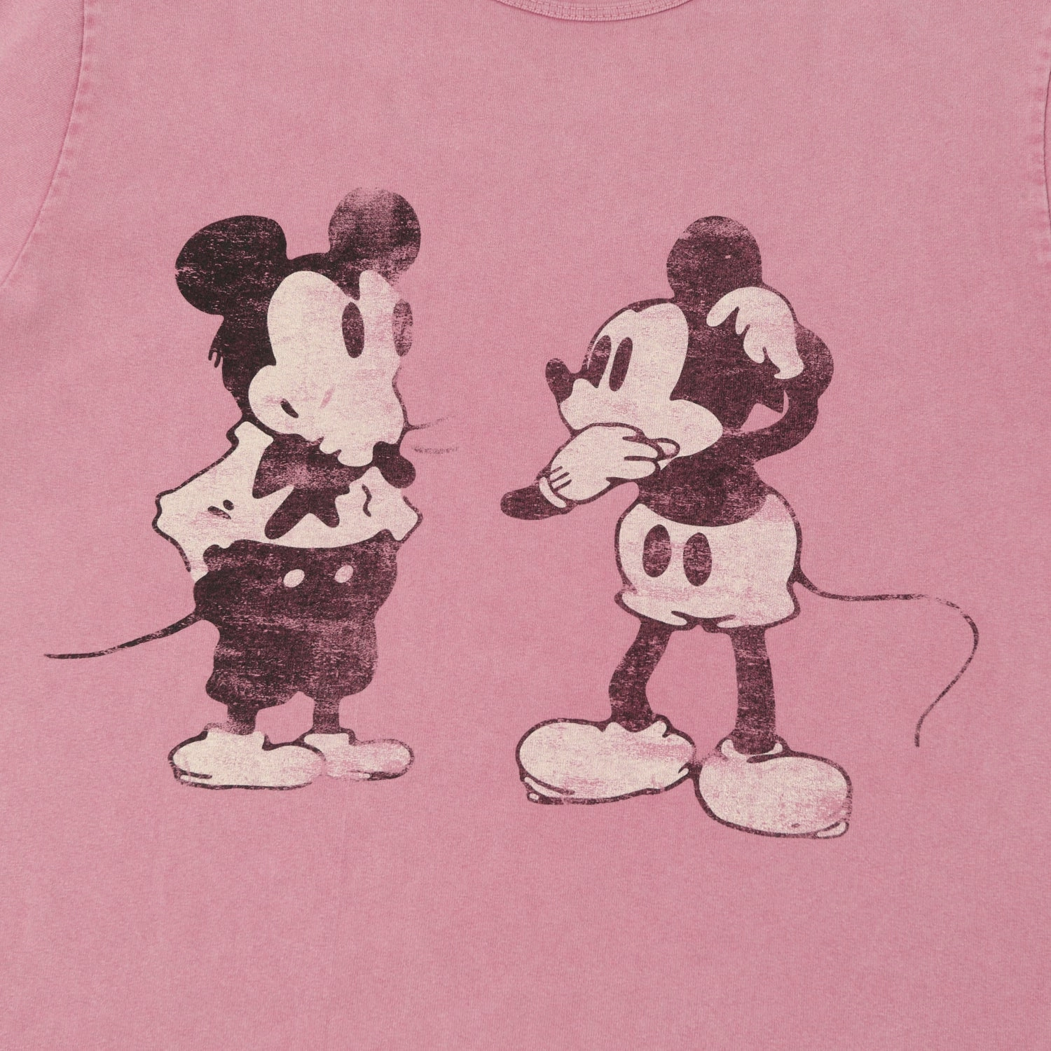 Oversized Silhouette Flea-T 1950s 'Mickey Evolution' T-Shirt - Pink