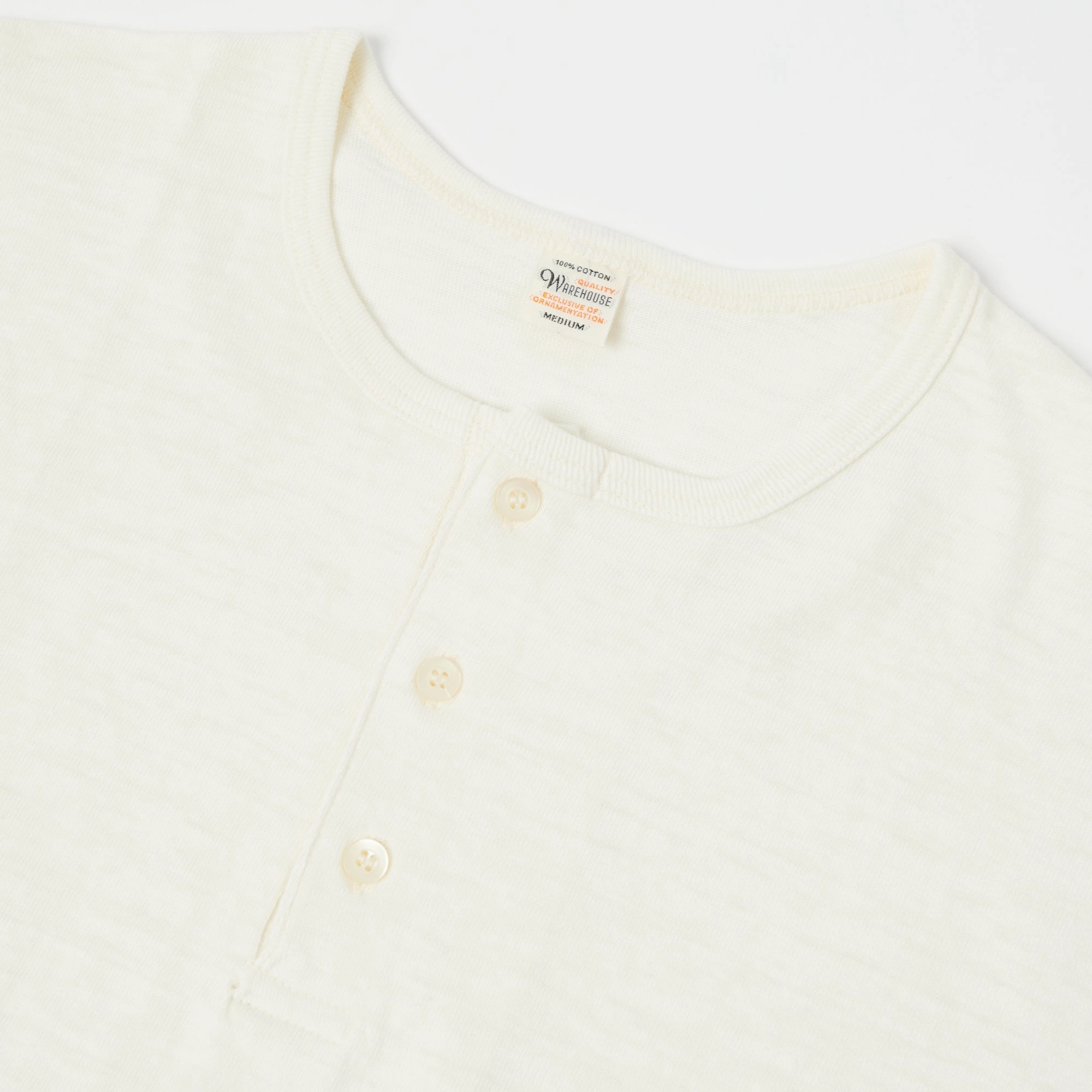 Warehouse & Co 4058 Baseball Henley - Cream/Navy outdoor concert Lightweight Comfort Wear