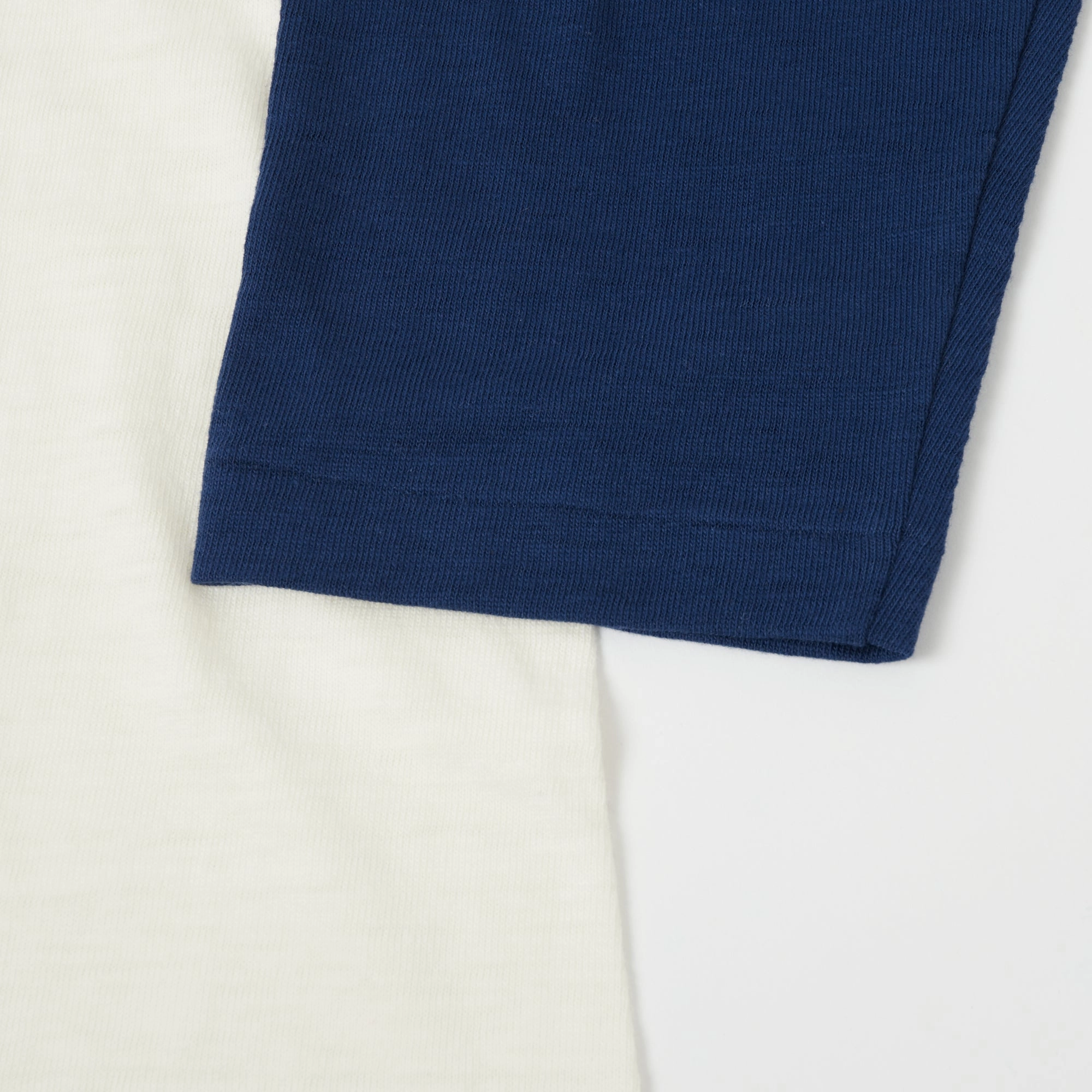 Lace trim Elegant Detail Warehouse & Co 4058 Baseball Henley - Cream/Navy