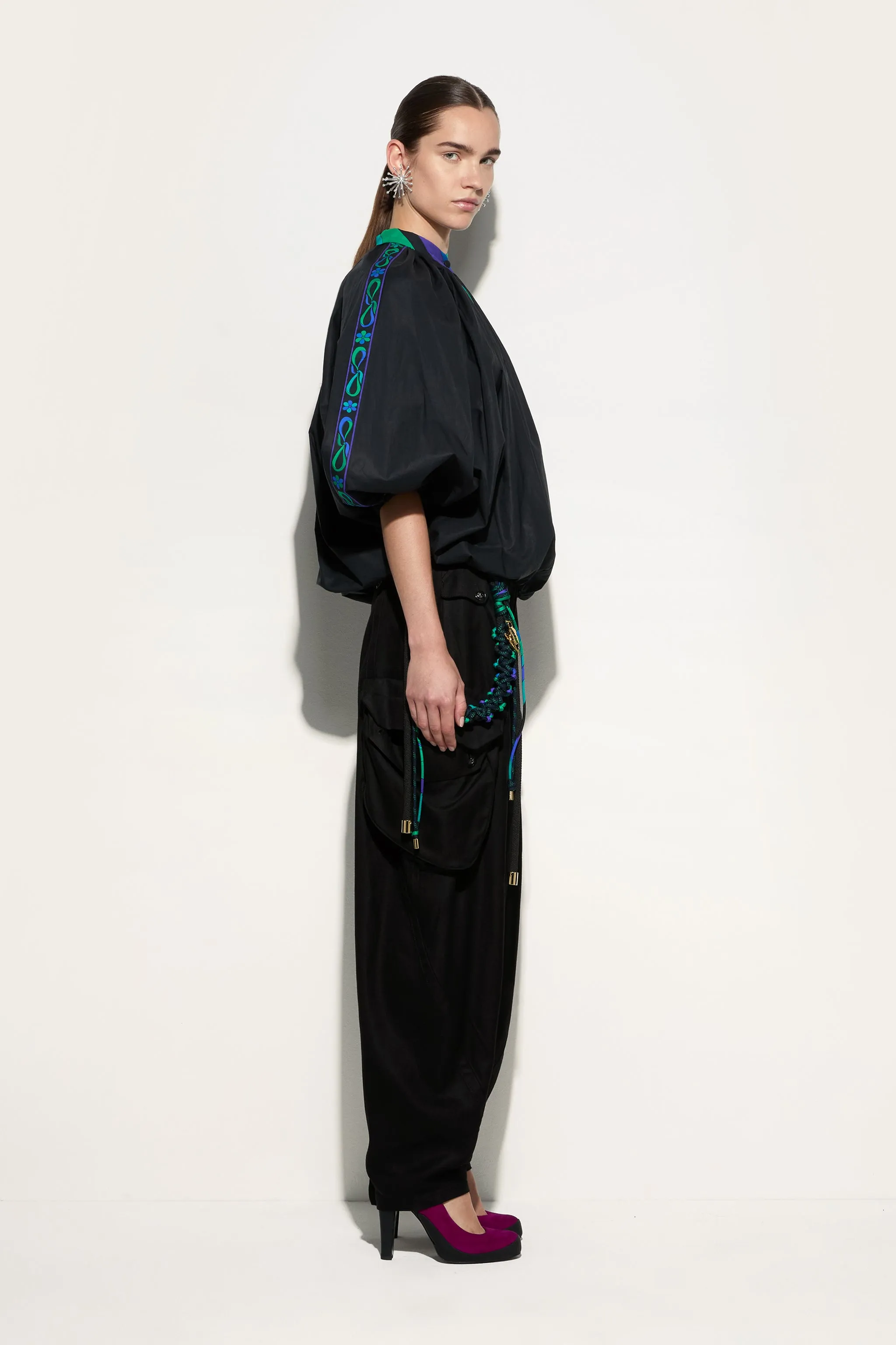 Voluminous Blouse with Printed Details mix and match Coastal Vibes