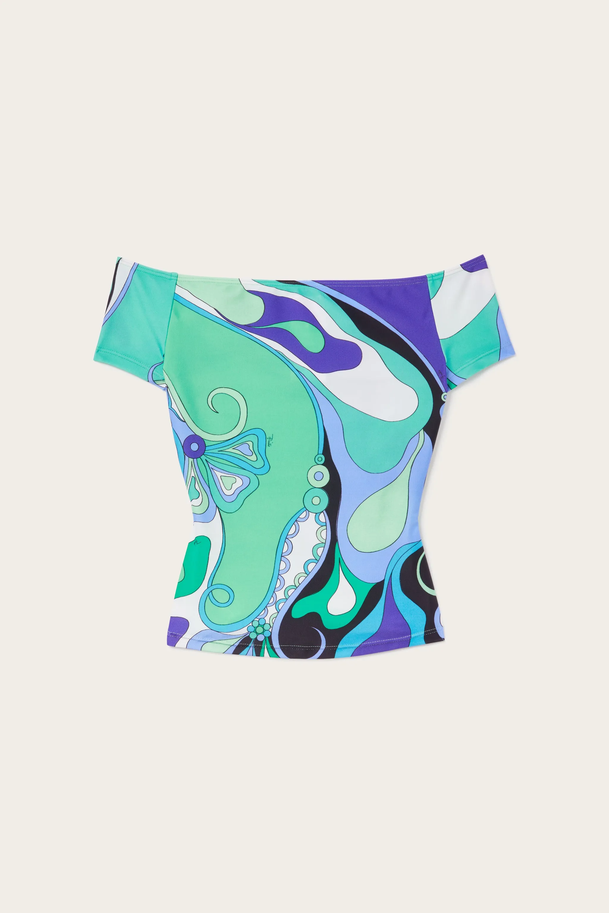 Orchidee Print Top Layered Hemline Active Wear