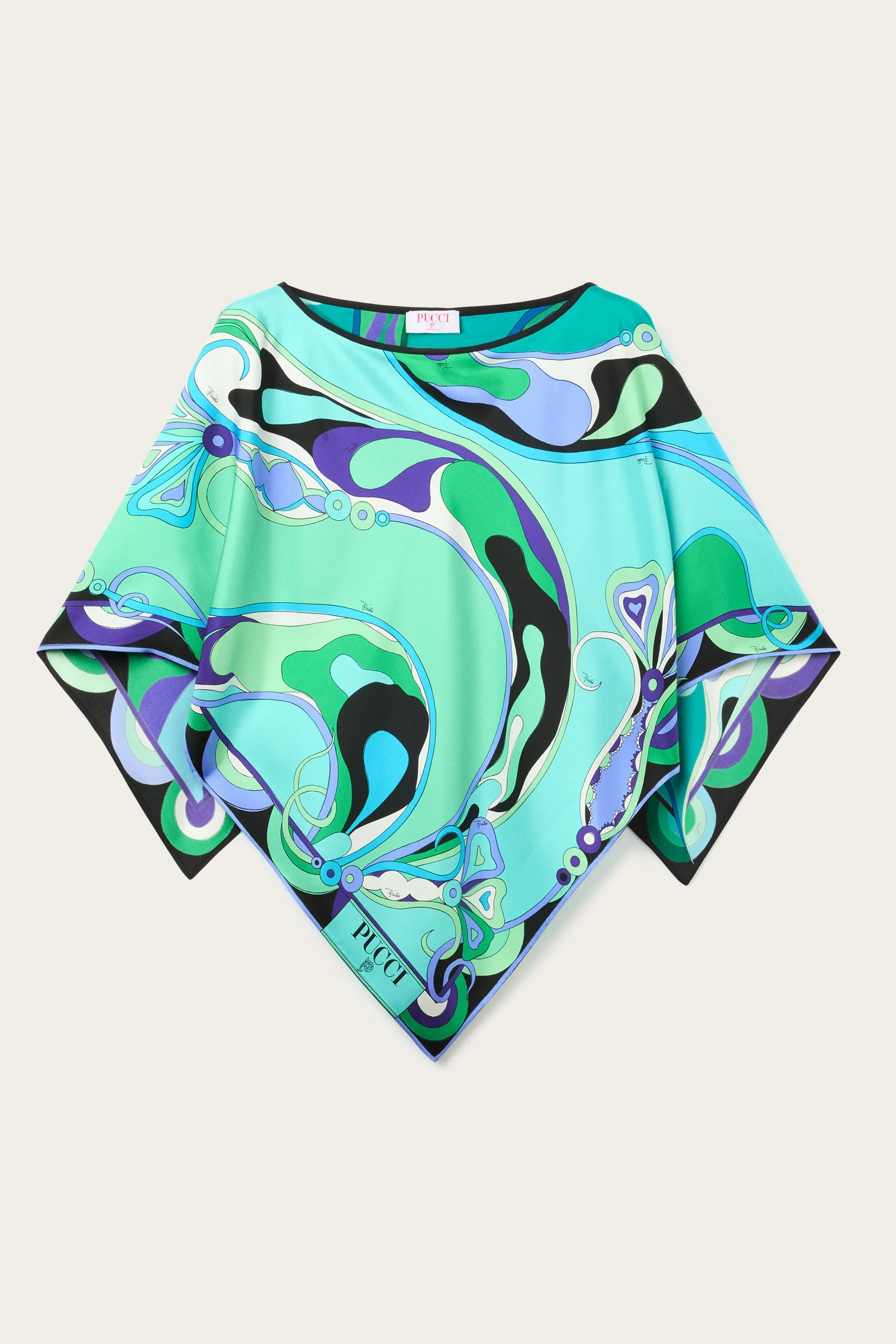 Orchidee Print Cape Top Metallic Finish