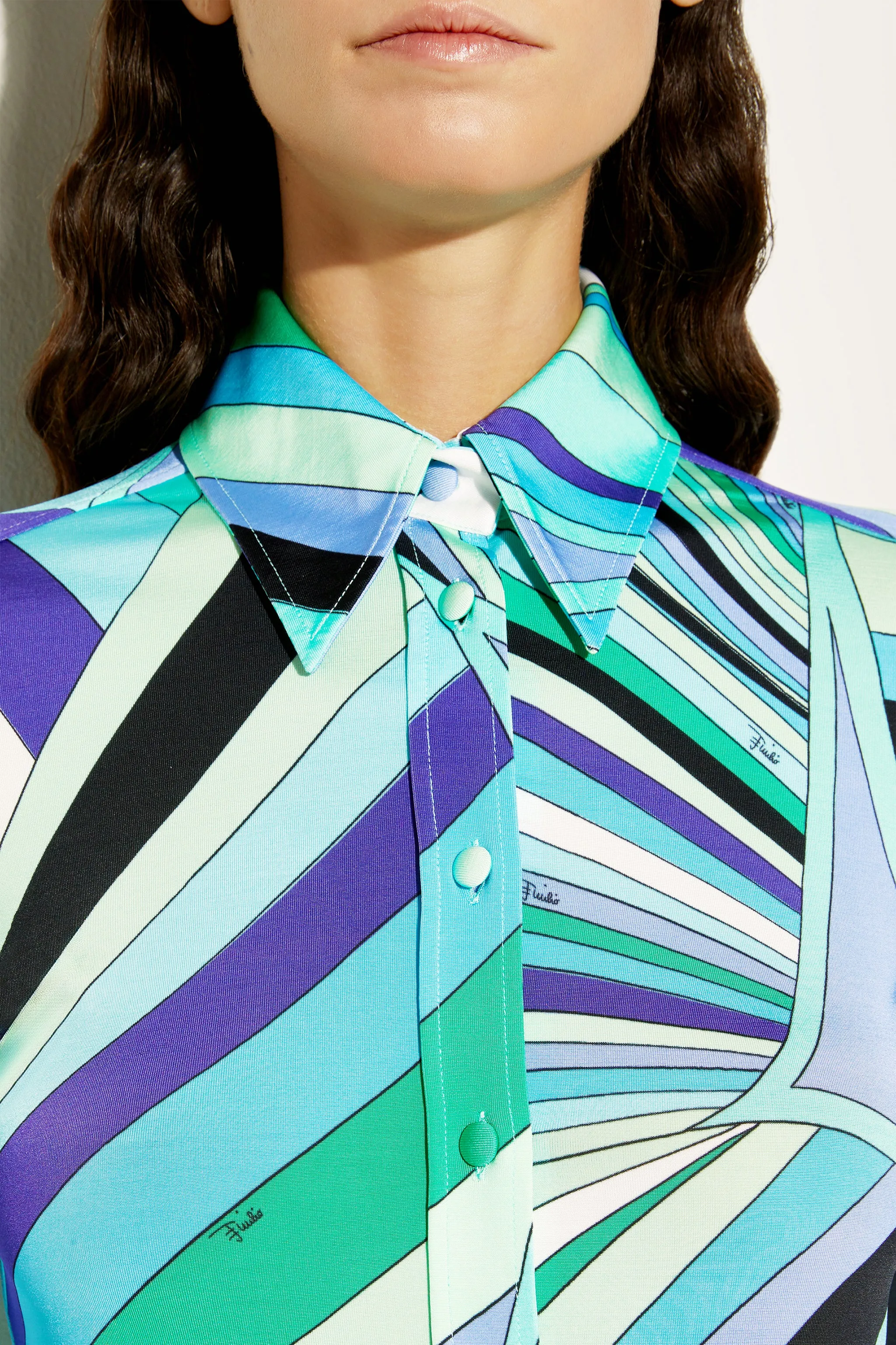 Breathable Lining Tagless Design Iride Print Long Sleeve Shirt