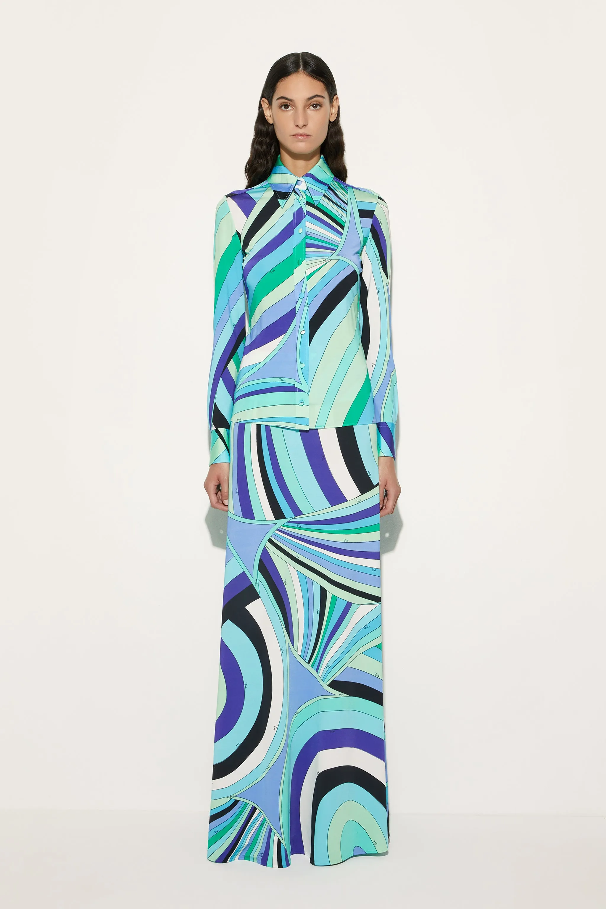 Iride Print Long Sleeve Shirt Mountain Escape