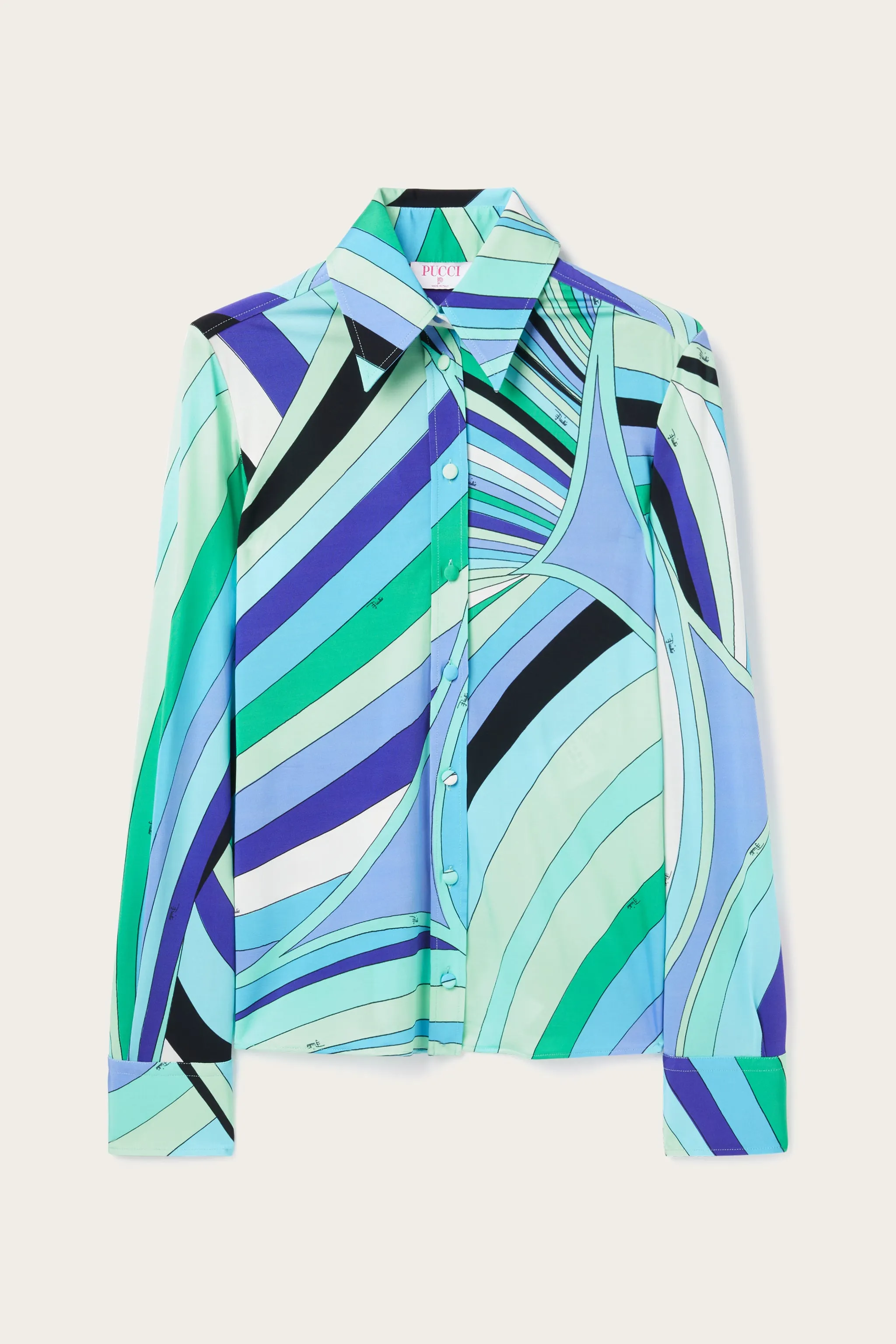 Graduation Attire Iride Print Long Sleeve Shirt