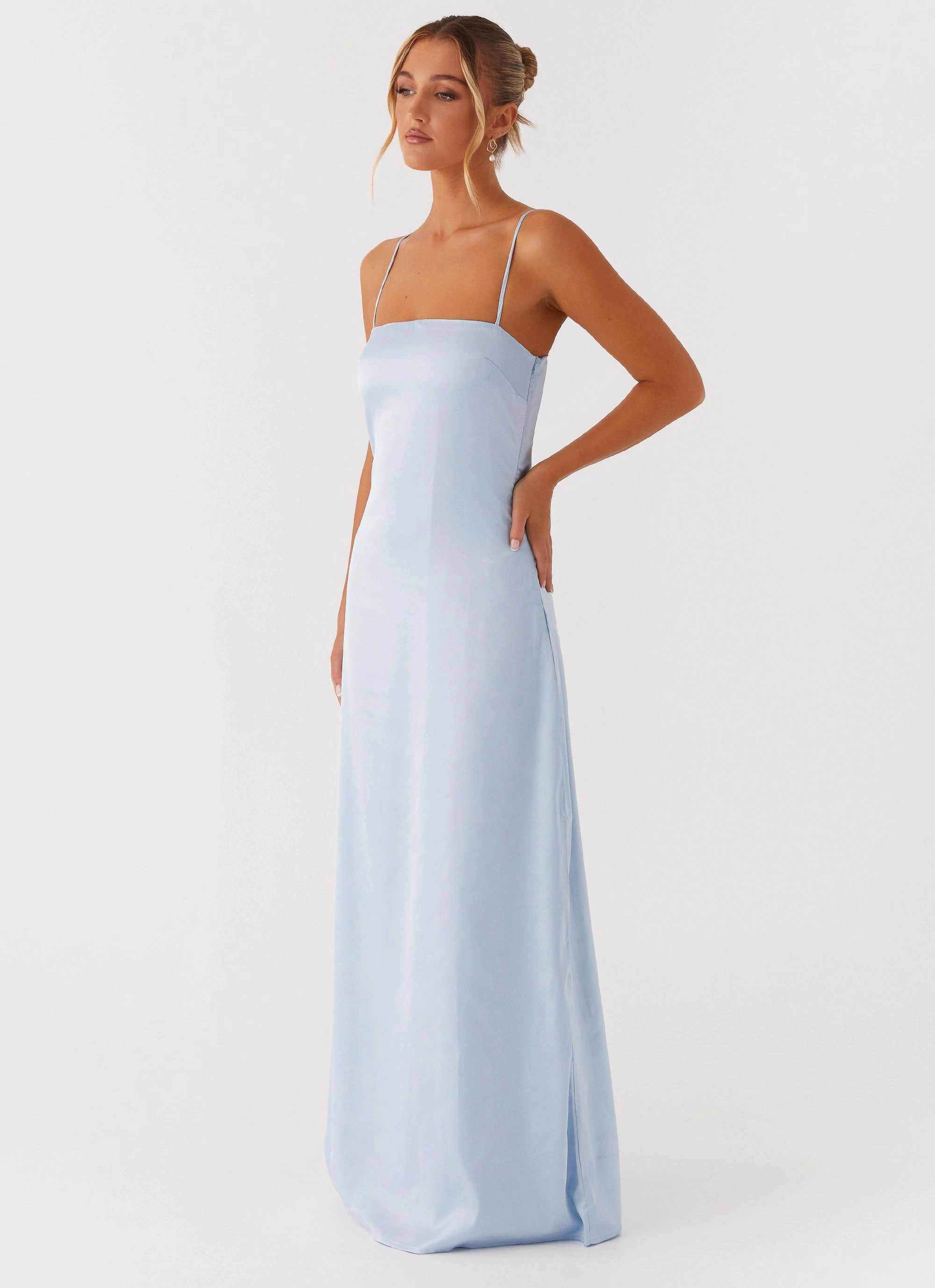 Clean Flow Breathable Style Aster Bloom Maxi Dress - Blue