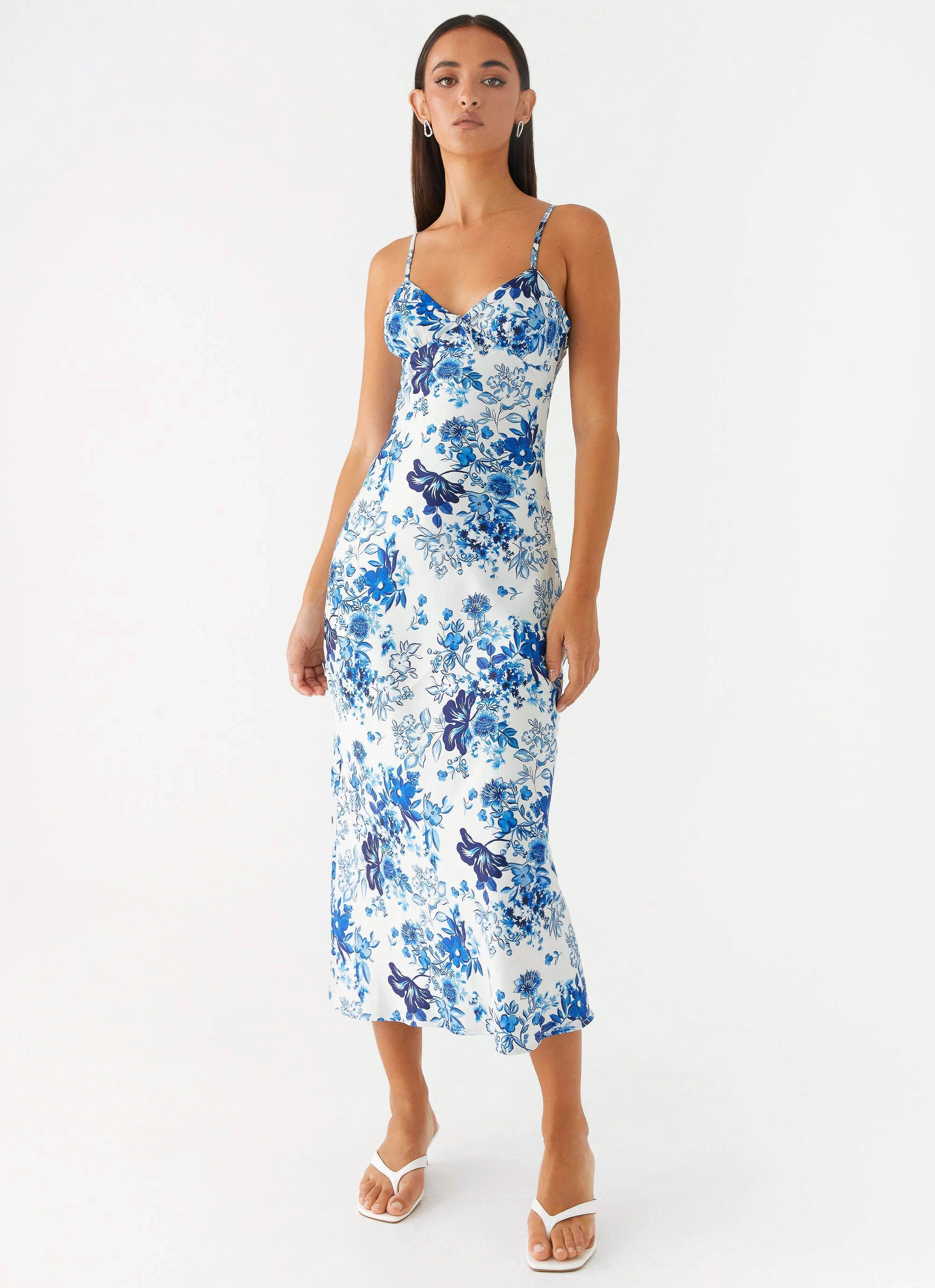 Pure Piece Take Chances Midi Dress - Serene Sky Floral