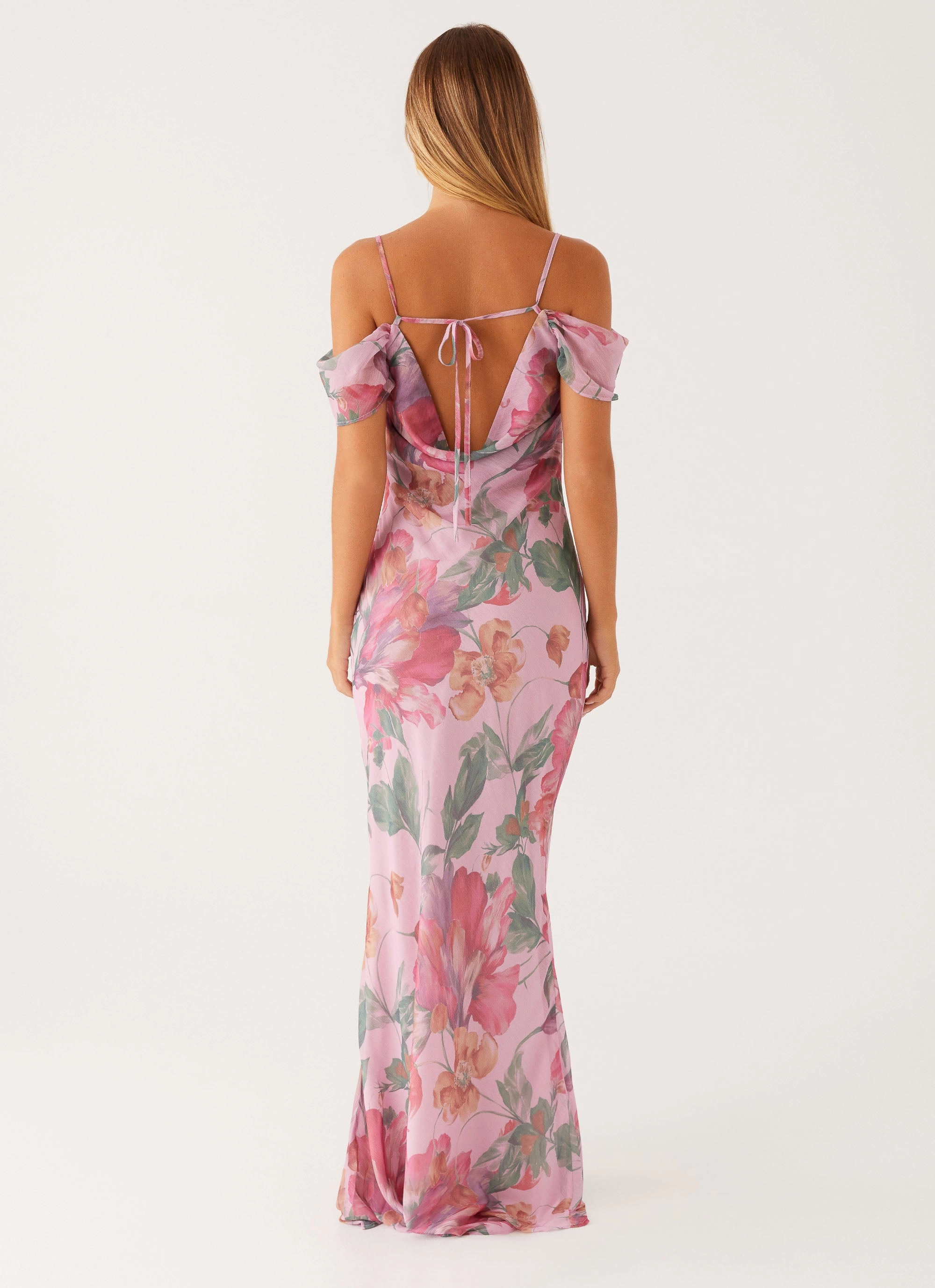 Seline Maxi Dress - Pink Floral Neutral Finish