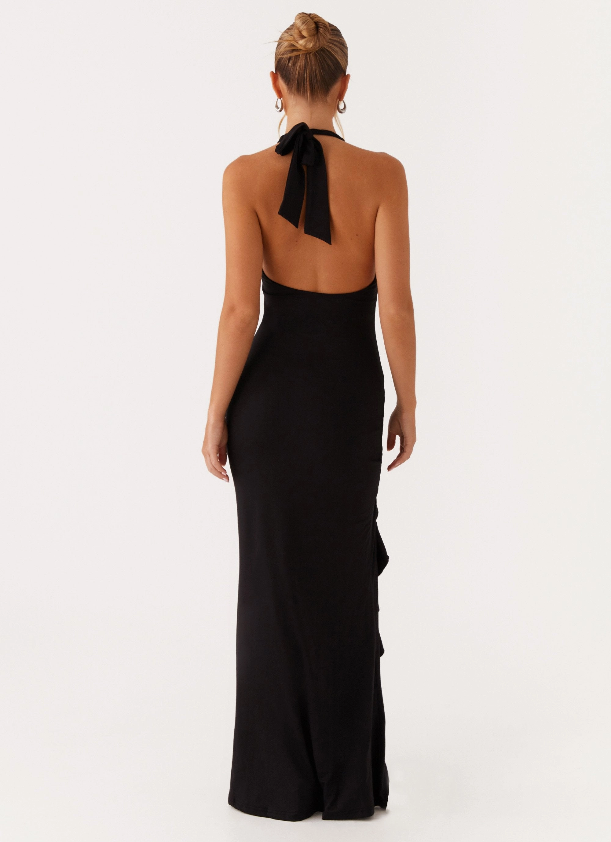 Charmed By You Maxi Dress - Black Stretchable Refined Style