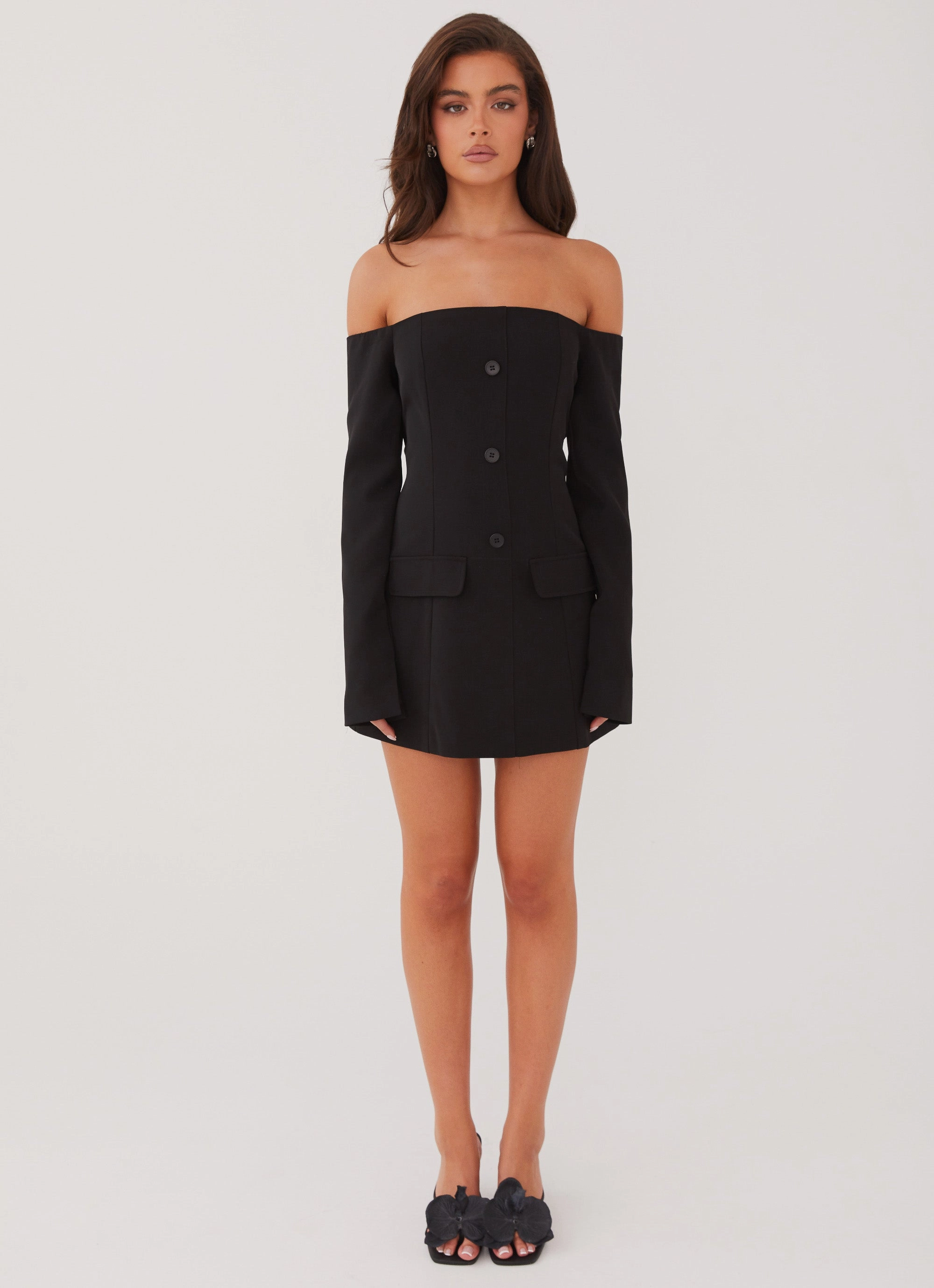 Dominique Blazer Mini Dress - Black Inner Glow Fresh Style