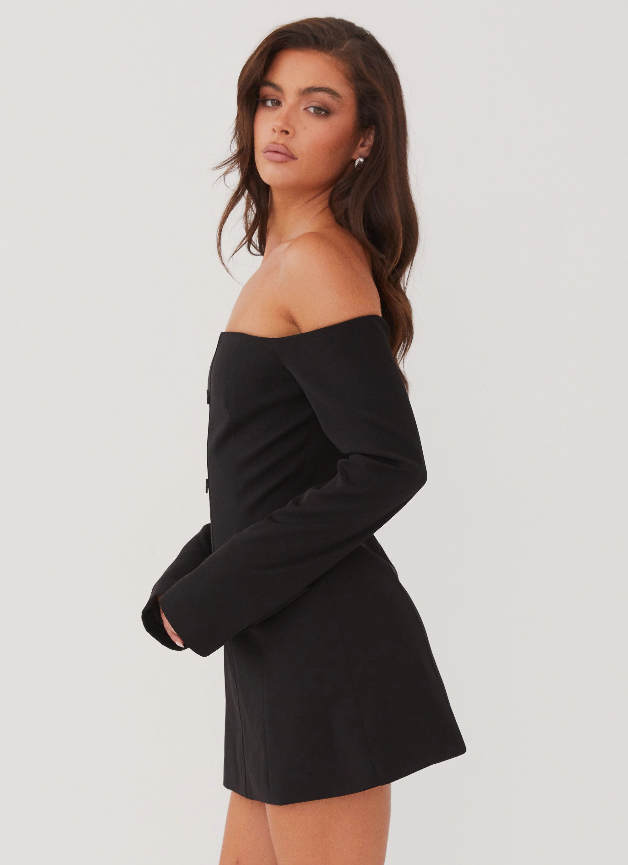 Smooth Motion Sophisticated Elegance Dominique Blazer Mini Dress - Black