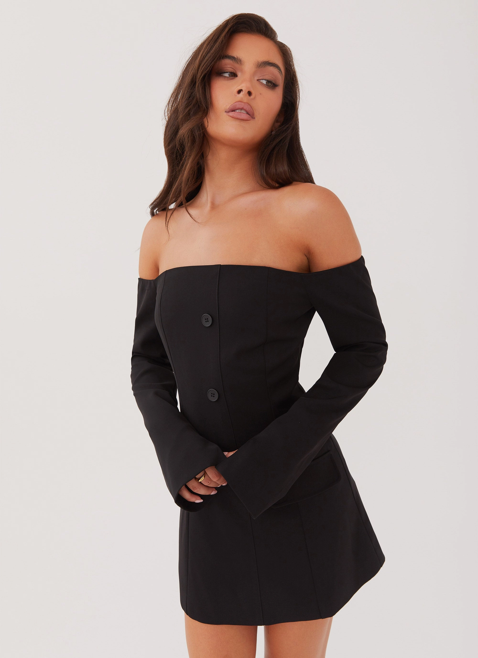Dew Tone Dominique Blazer Mini Dress - Black