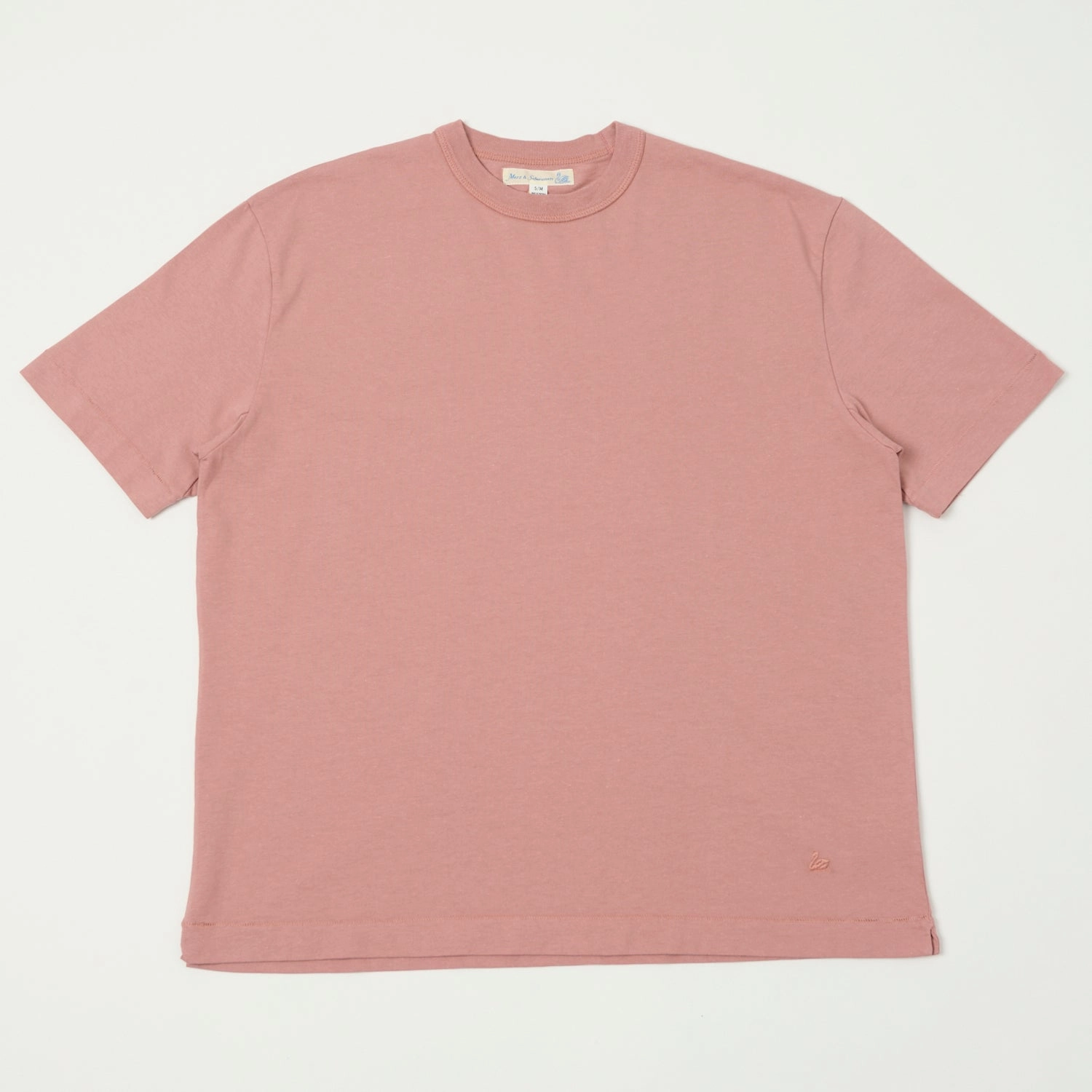 Merz b. Schwanen 'Good Basics' Boxy Cropped T-Shirt - Rosewood Flexible Fit Garment Dyed