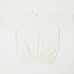 Contrast Stitching Dubbleworks Cut Off Sleeve Sweatshirt - Off White
