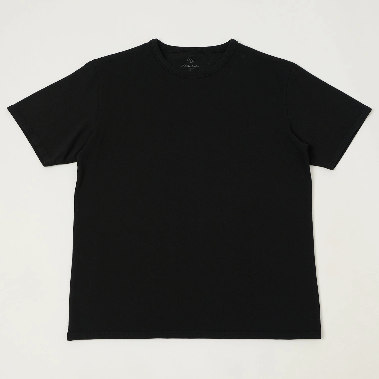 Comfy and Soft Embroidered Knickerbocker Heavyweight T-Shirt - Black