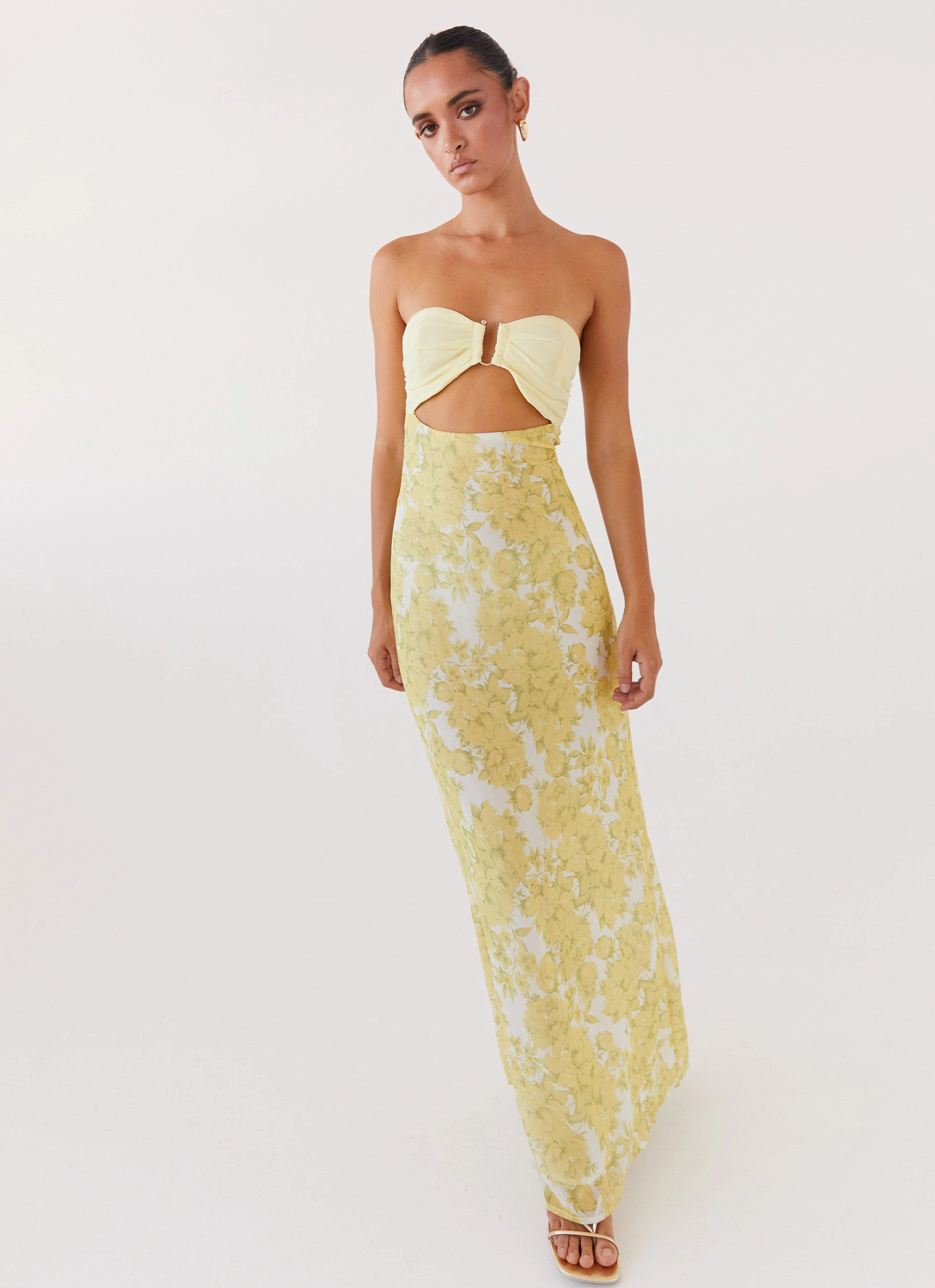 Tropicana Maxi Dress - Daffodil Soft-Lining Lightweight warm-weather dress