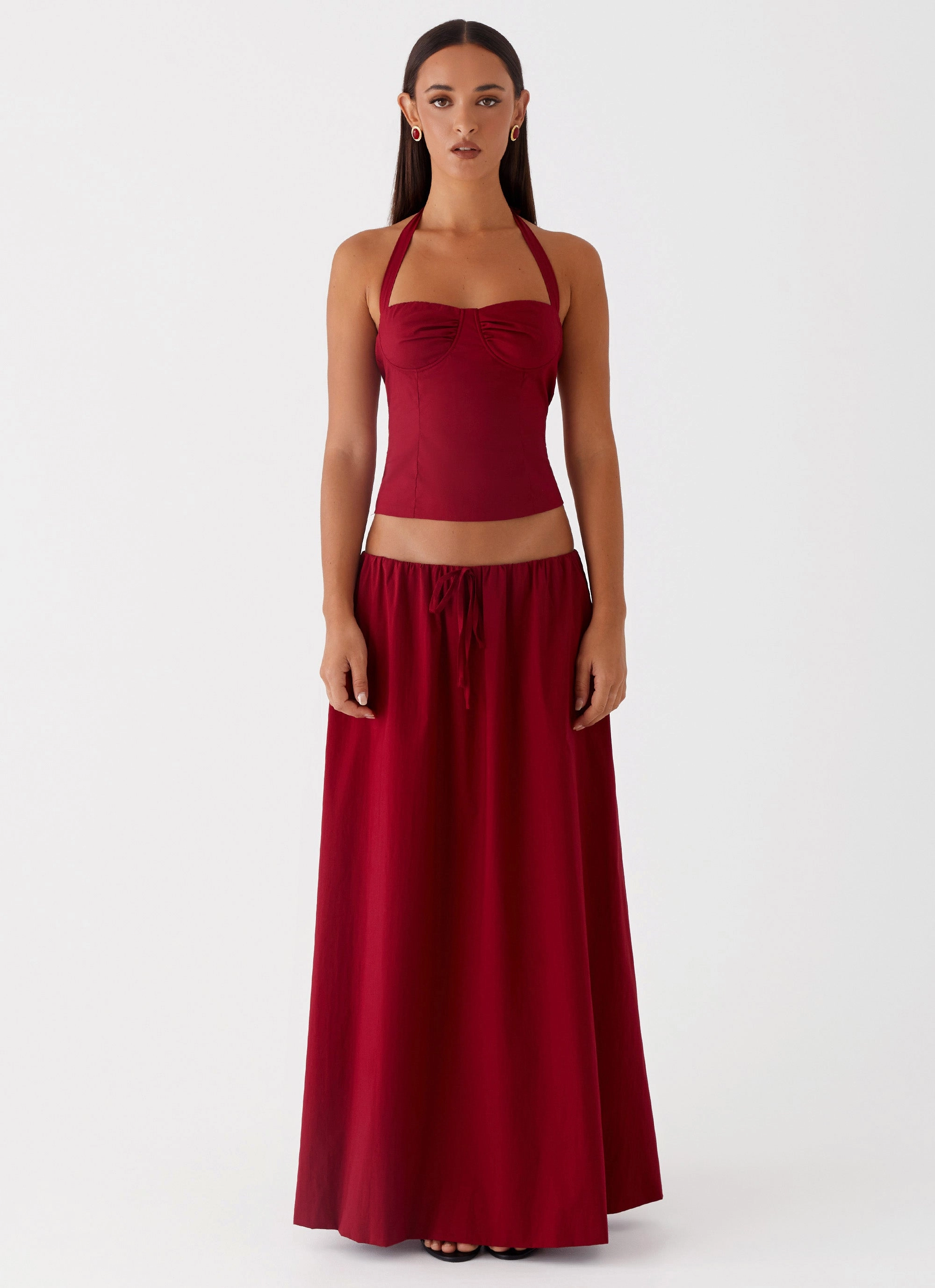 Cheryl Bustier Halter Top - Cherry Red Climate-Adaptive