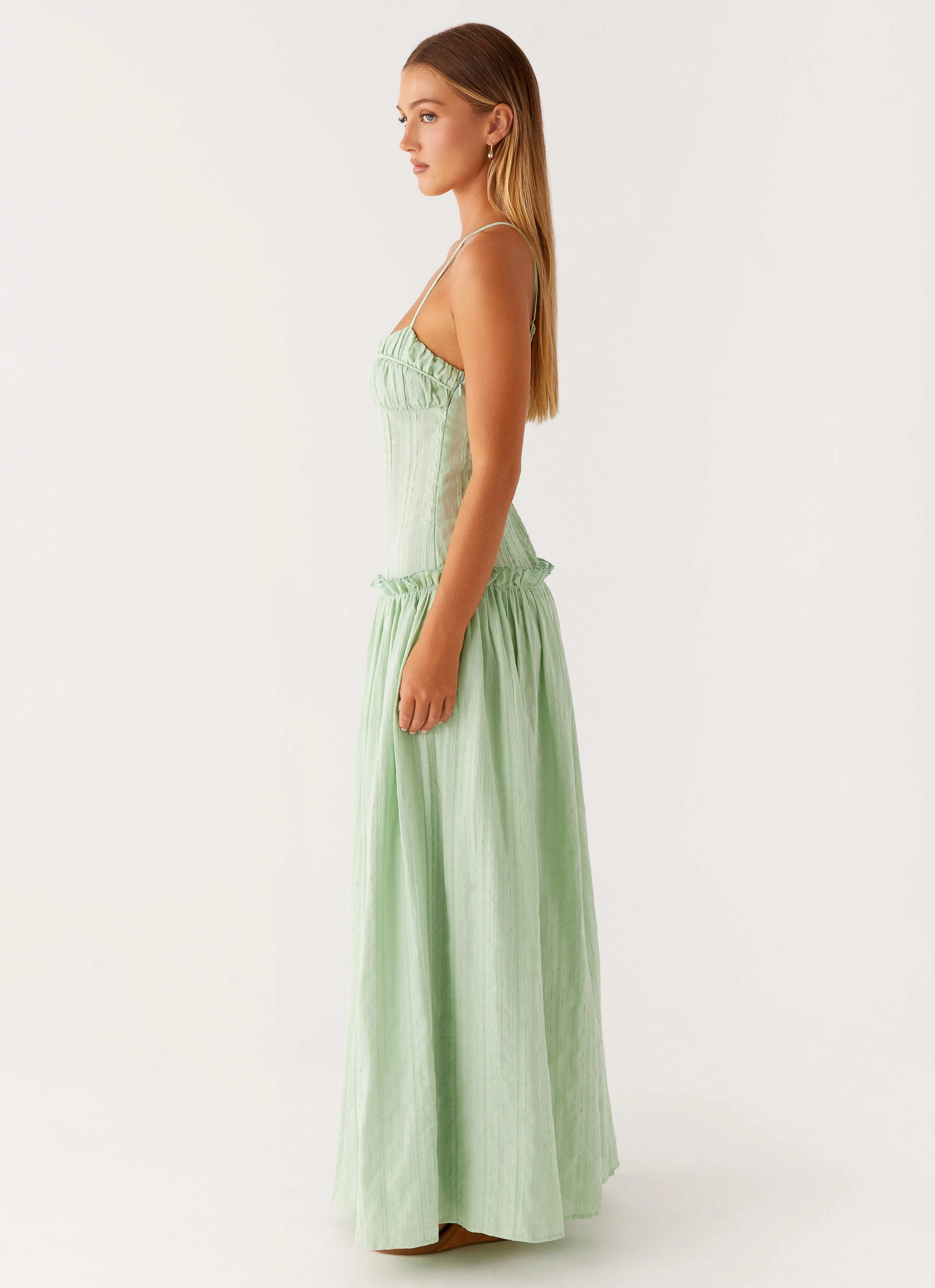 Editor??s-Pick Jacinda Drop Waist Maxi Dress - Sage