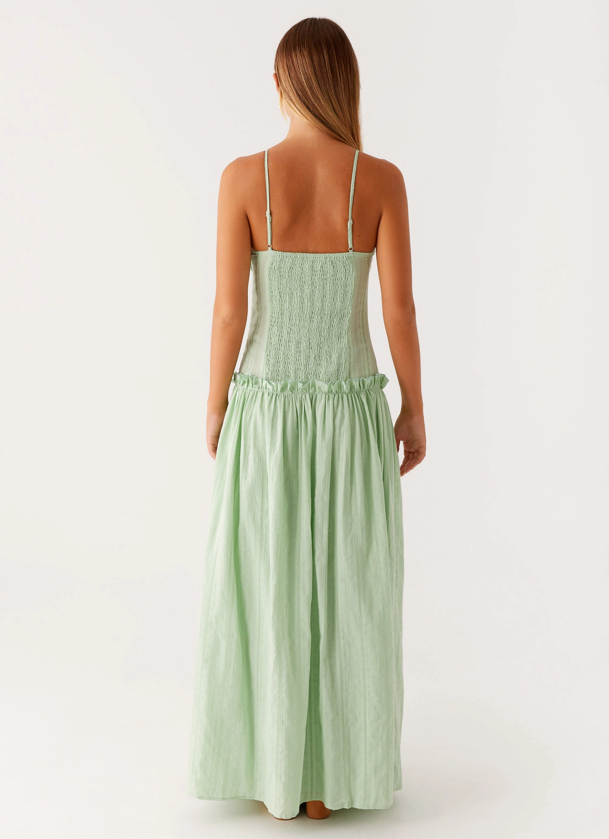 Jacinda Drop Waist Maxi Dress - Sage Tailored Fit