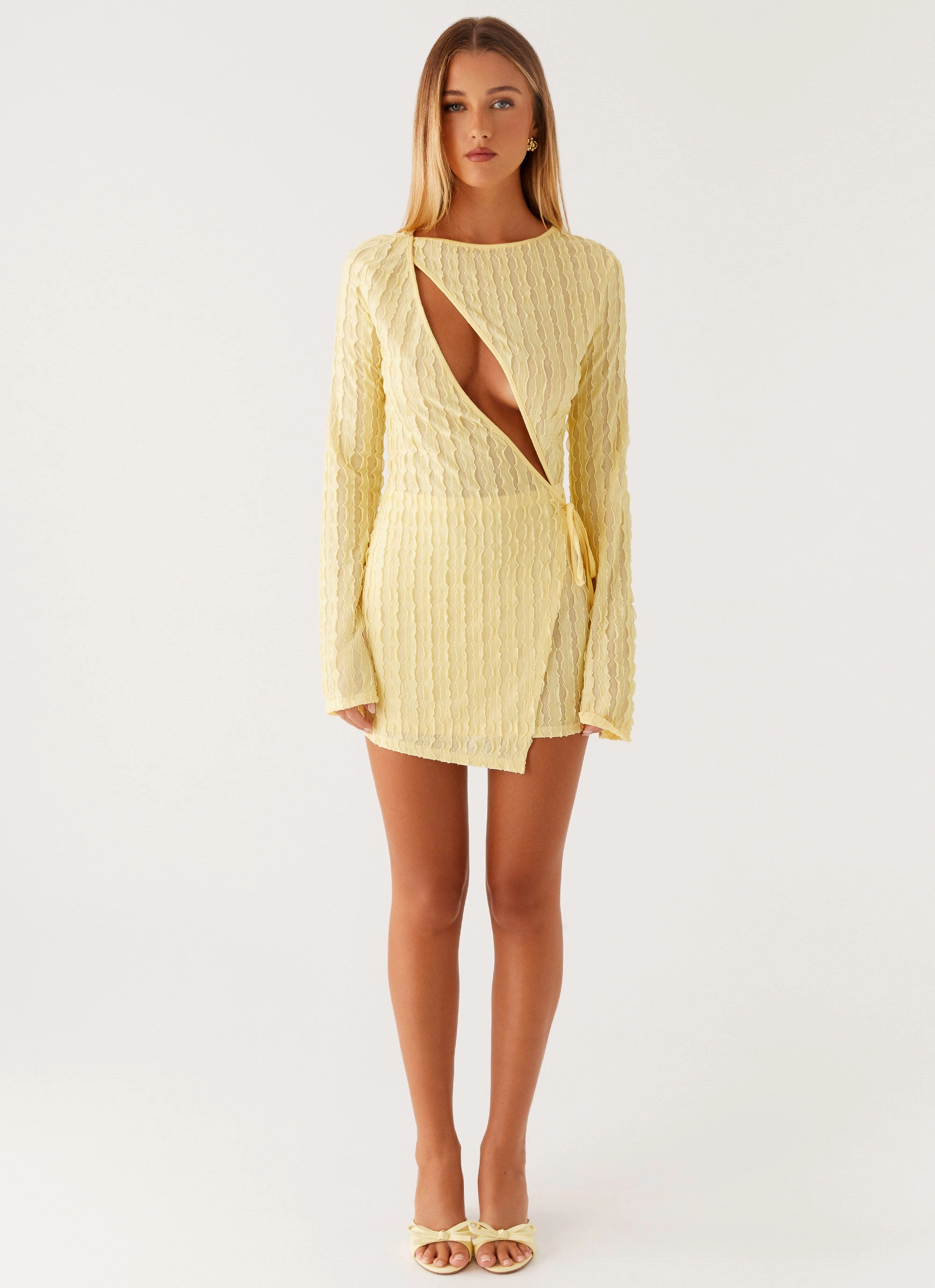 Alfie Mini Dress - Pastel Yellow luxe feel