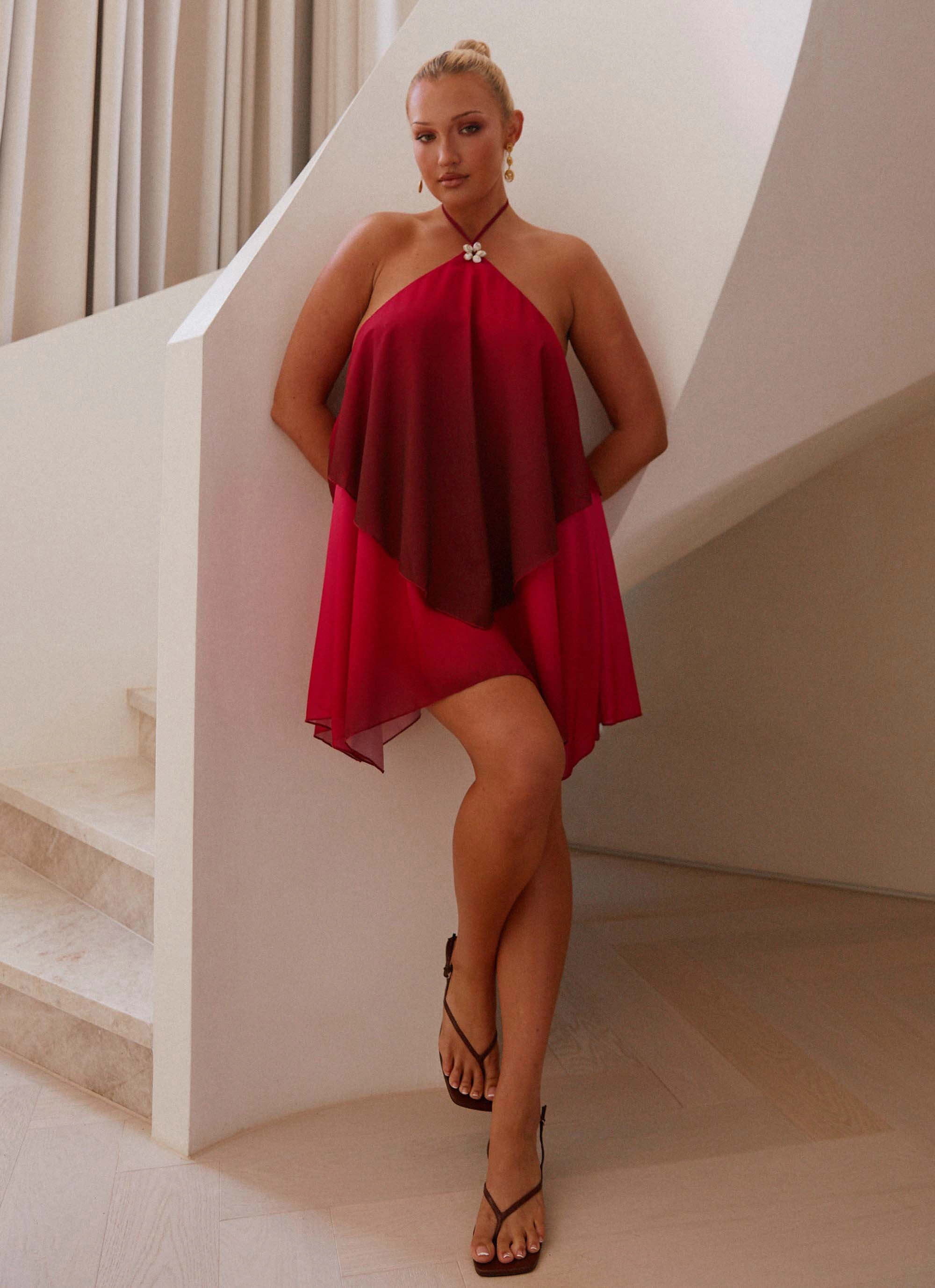 Twin Flame Mini Dress - Fuchsia Gradient Office Smart