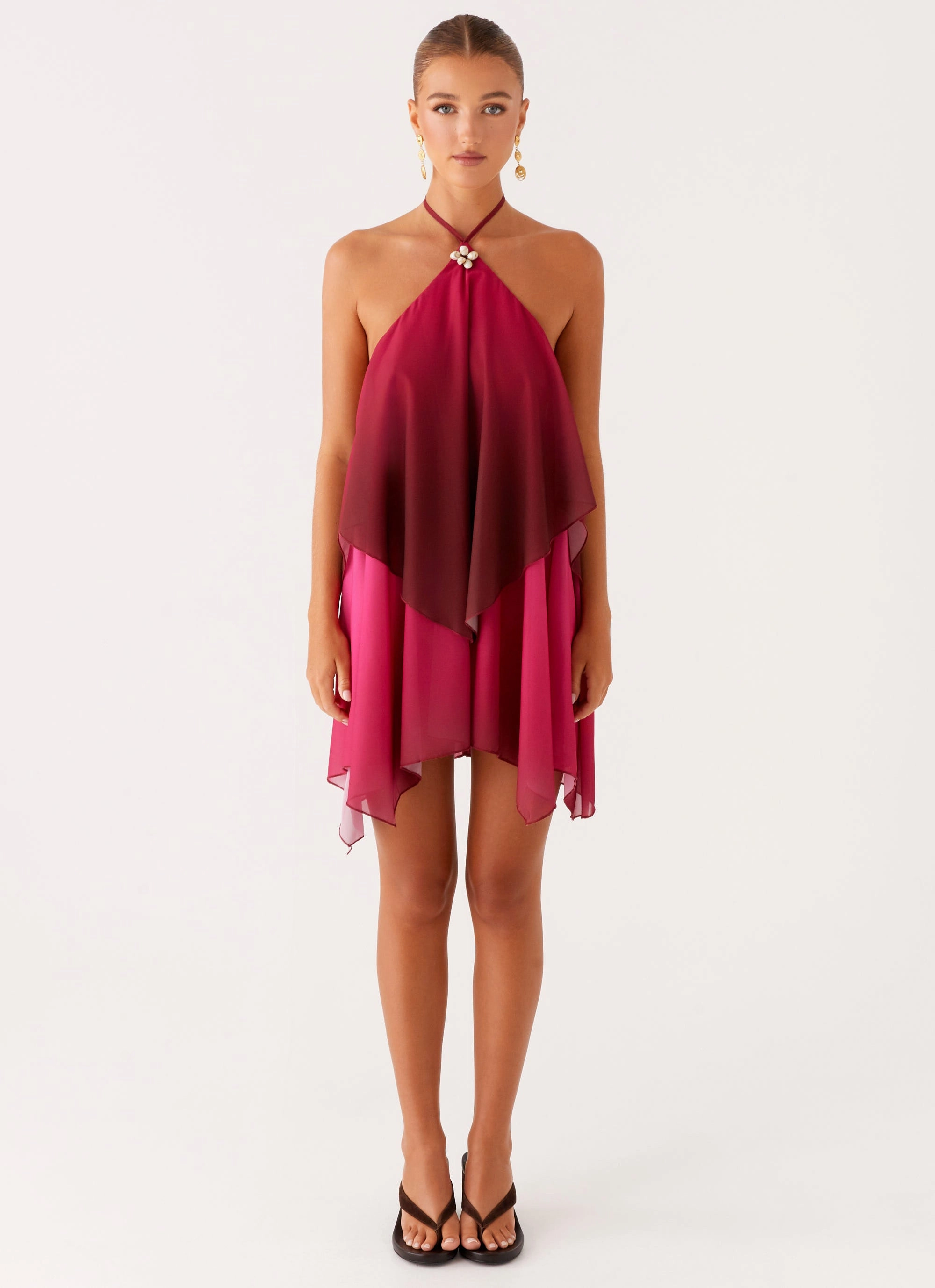 Everyday-Use Twin Flame Mini Dress - Fuchsia Gradient