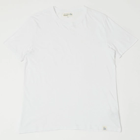 Merz b. Schwanen 'Good Basics' Vintage Wash T-Shirt - White Self Fabric Tape Cozy Comfort
