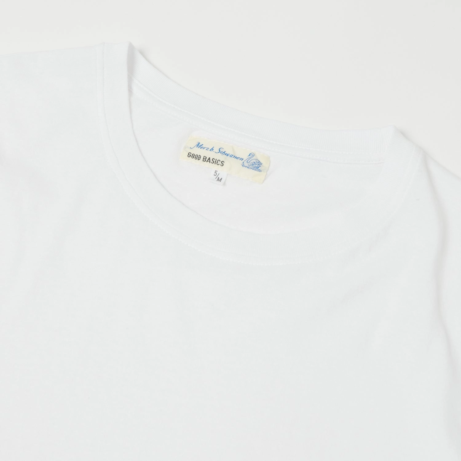 Merz b. Schwanen 'Good Basics' Vintage Wash T-Shirt - White Slim fit clothing Seasonal top