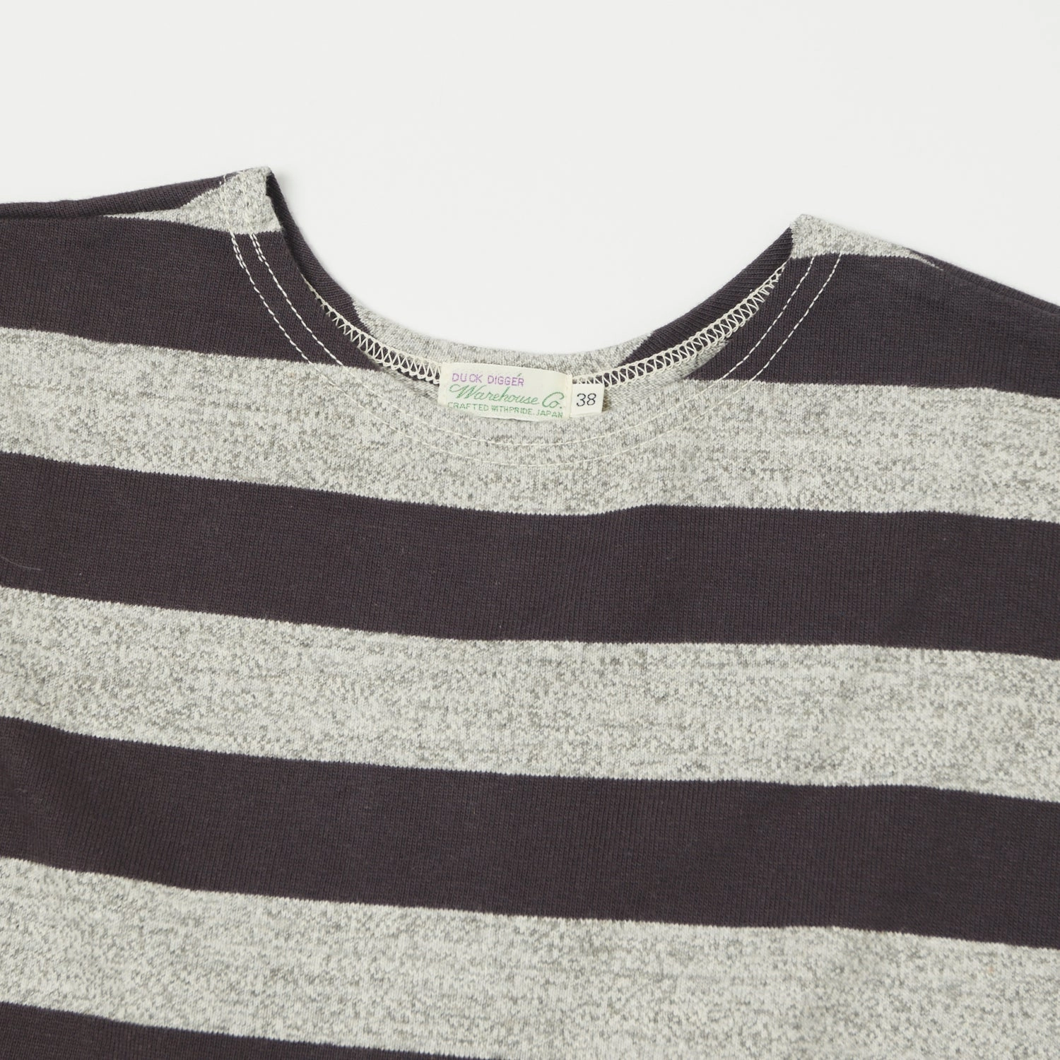 Warehouse & Co 4051 Duck Digger 3/4 Sleeve Stripe T-Shirt - Black/Heather Grey Sleek Performance Casual Layer Wear