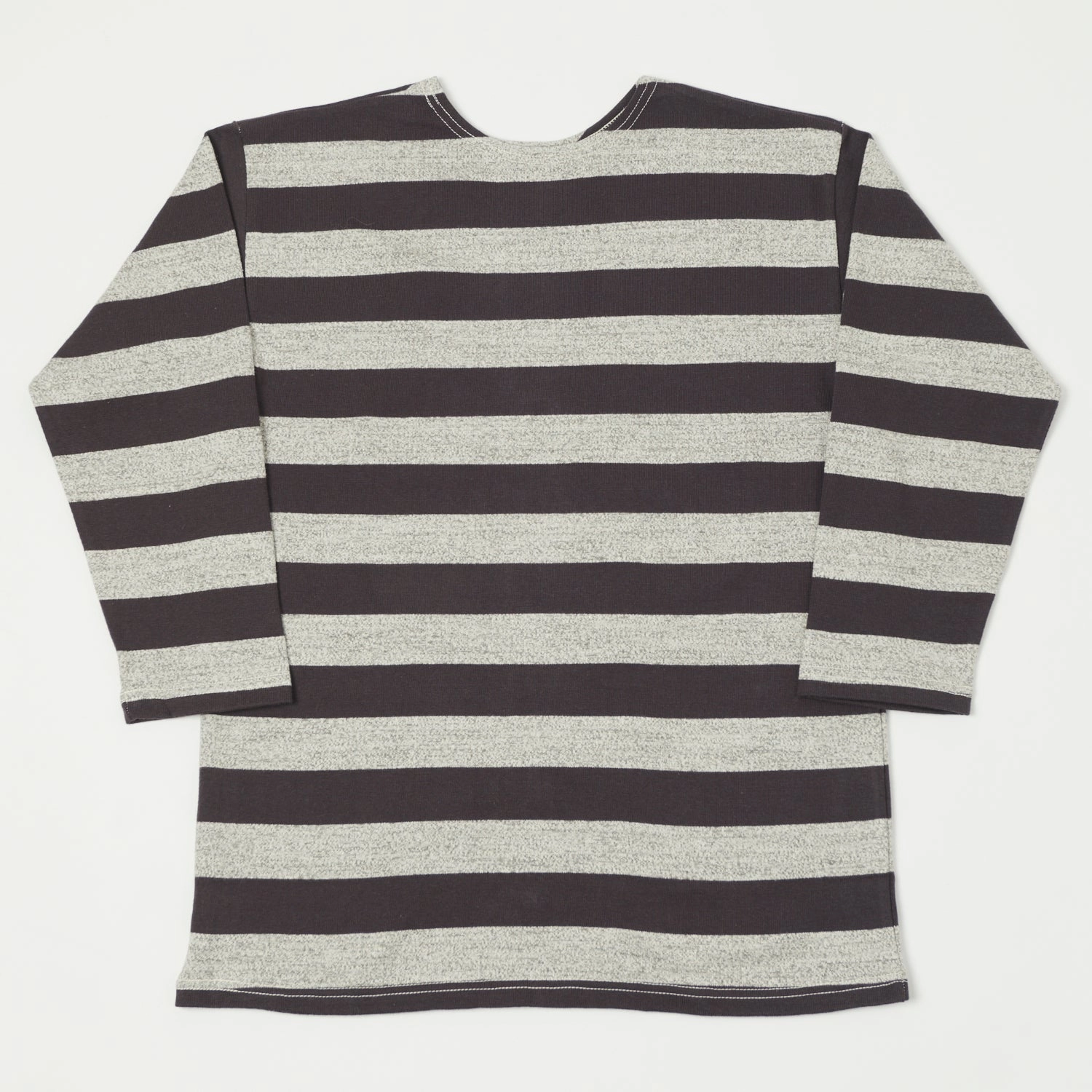 Outdoor Fashion Warehouse & Co 4051 Duck Digger 3/4 Sleeve Stripe T-Shirt - Black/Heather Grey