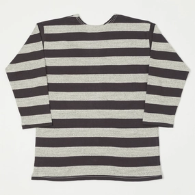 Outdoor Fashion Warehouse & Co 4051 Duck Digger 3/4 Sleeve Stripe T-Shirt - Black/Heather Grey