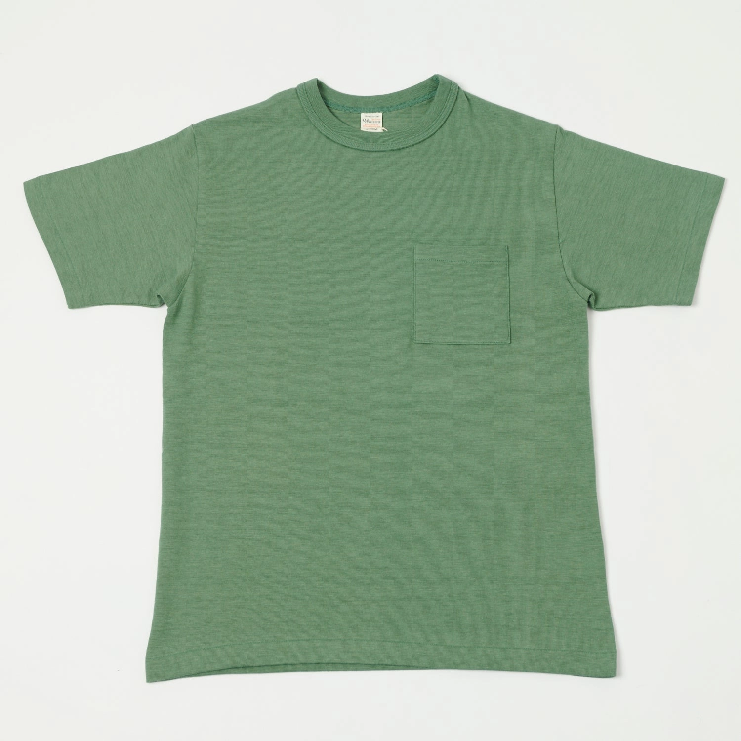 Warehouse & Co 4601 Pocket T-Shirt - MC Green Adjustable Hem Relaxing Day