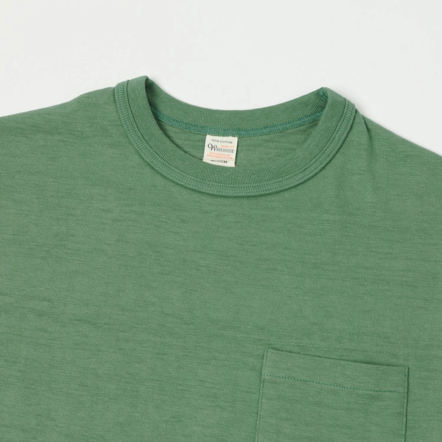 Warehouse & Co 4601 Pocket T-Shirt - MC Green Soft Lining Elegant Detail