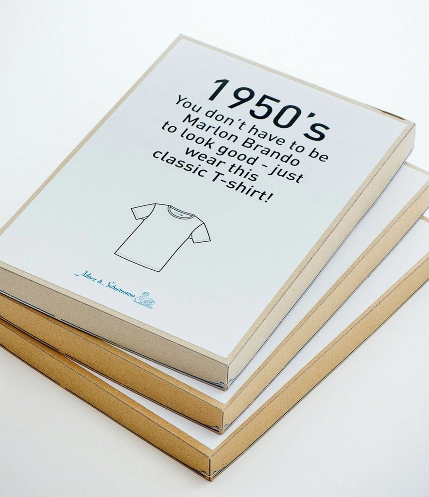 Merz b. Schwanen 1950sLS Lightweight Long Sleeve T-Shirt - White cotton material