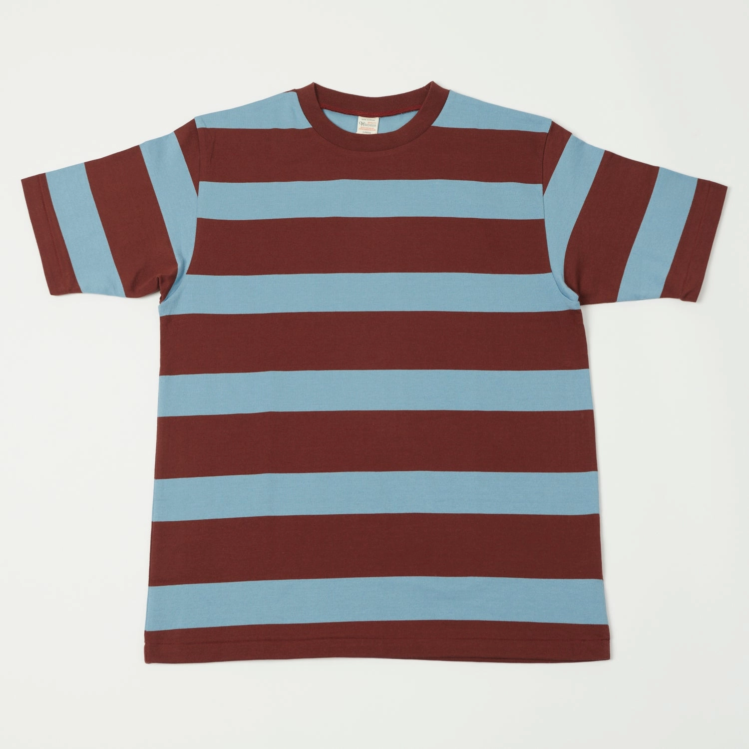 Indoor Comfort Quick Dry Comfort Warehouse & Co 4089 Border Stripe T-Shirt - Brown/Sax