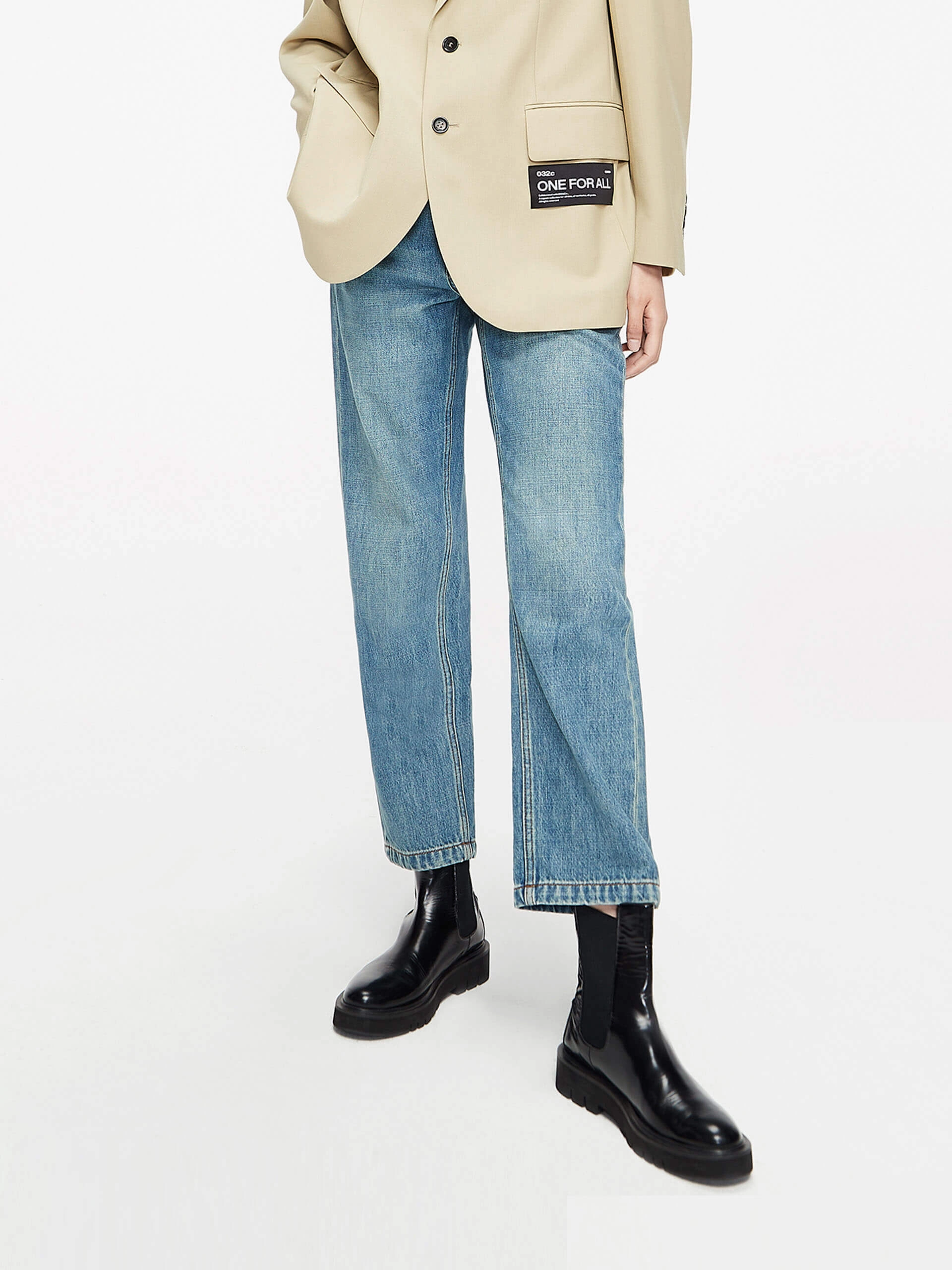 Neutral Vibrant Chill Outfit Anti Pilling Technology Cotton Washed Straight Jeans