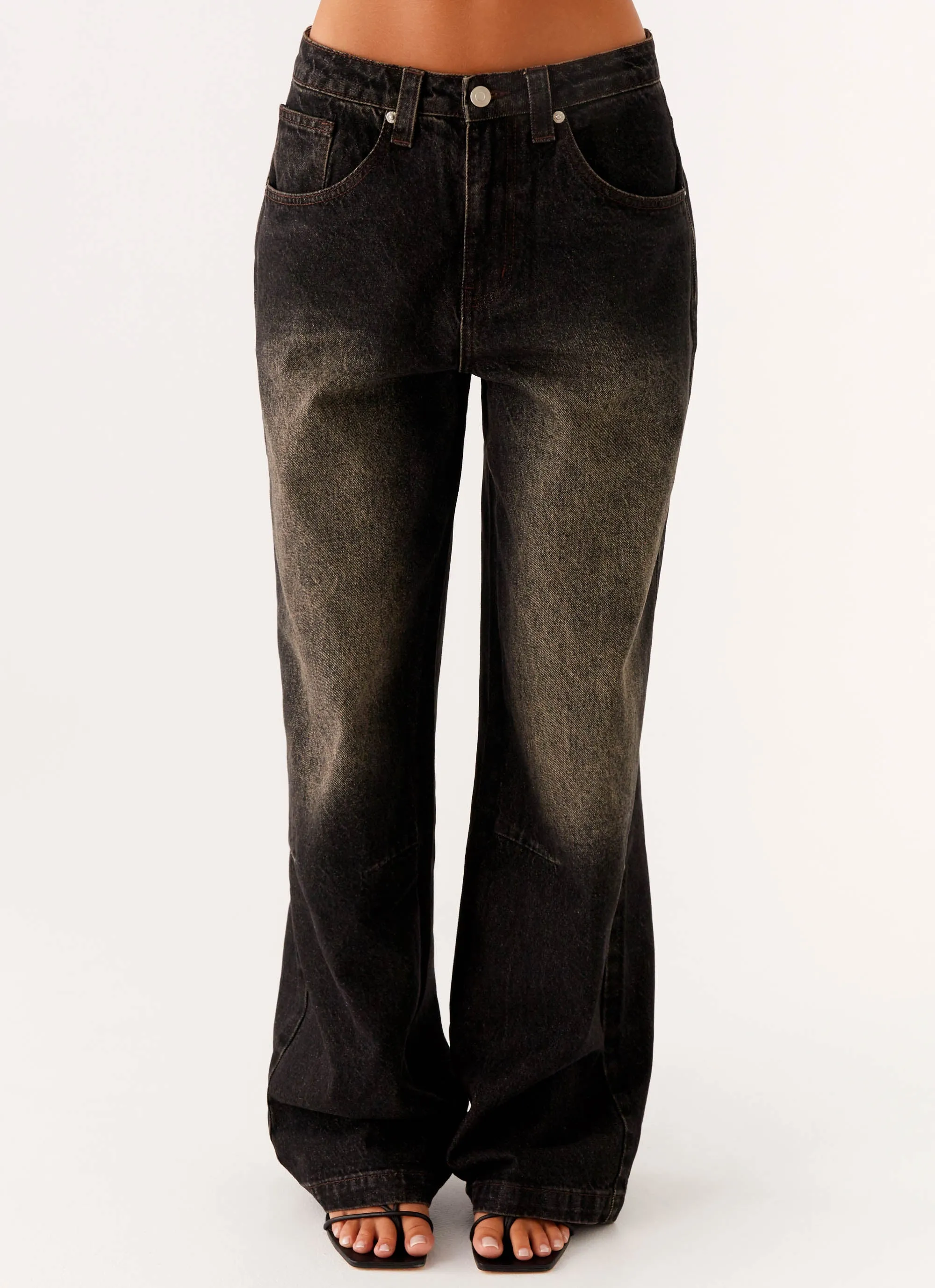 Pera Baggy Denim Jeans - Brown Wash Timeless Feel Reliable Outfit