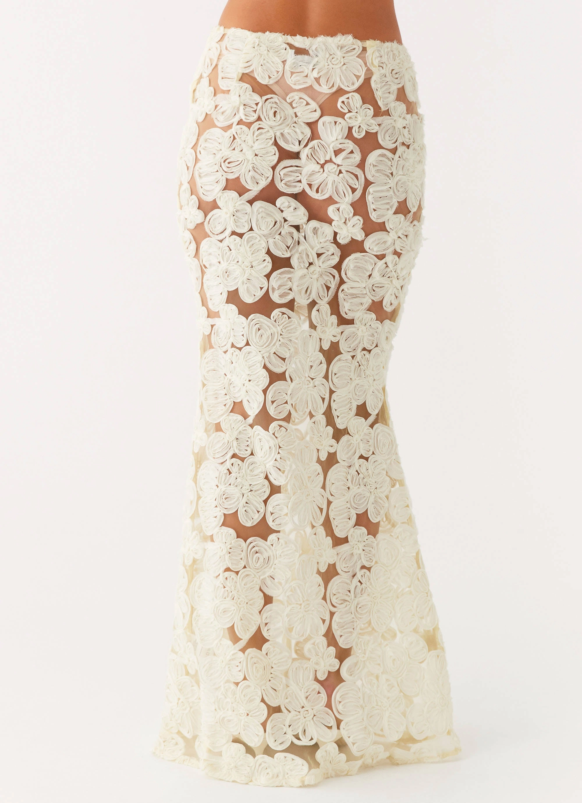 Texture Soft Fiorella Floret Maxi Skirt - Yellow