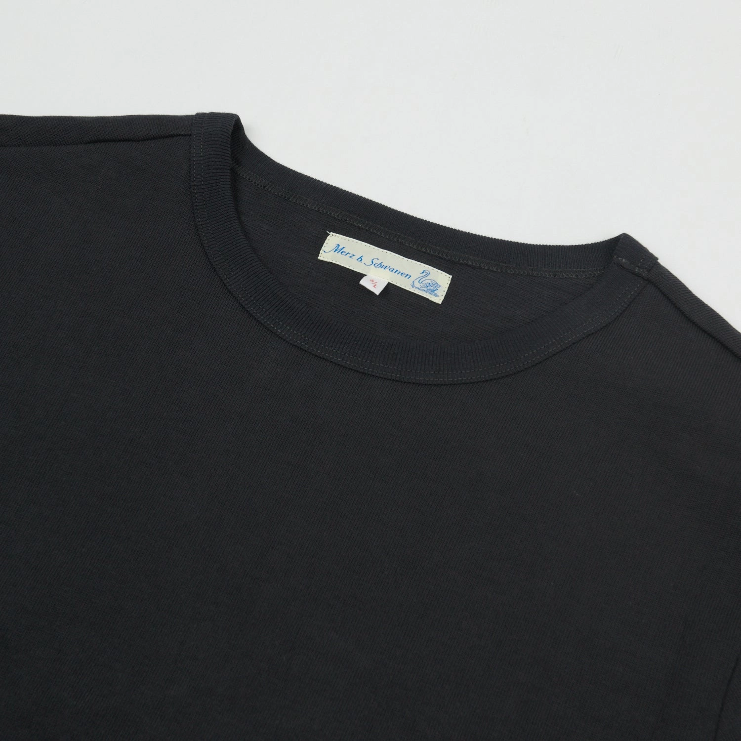 Merz b. Schwanen 2S18 Heavyweight Long Sleeve T-Shirt - Charcoal WrinkleResistant Texture