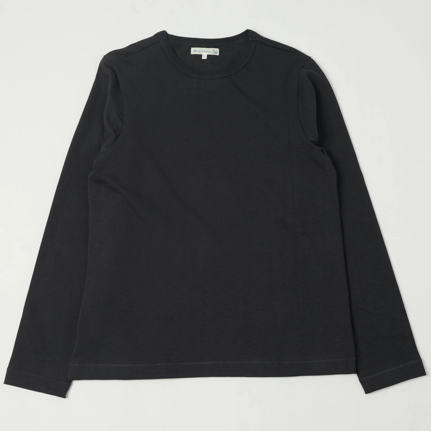 Essential Comfort Merz b. Schwanen 2S18 Heavyweight Long Sleeve T-Shirt - Charcoal