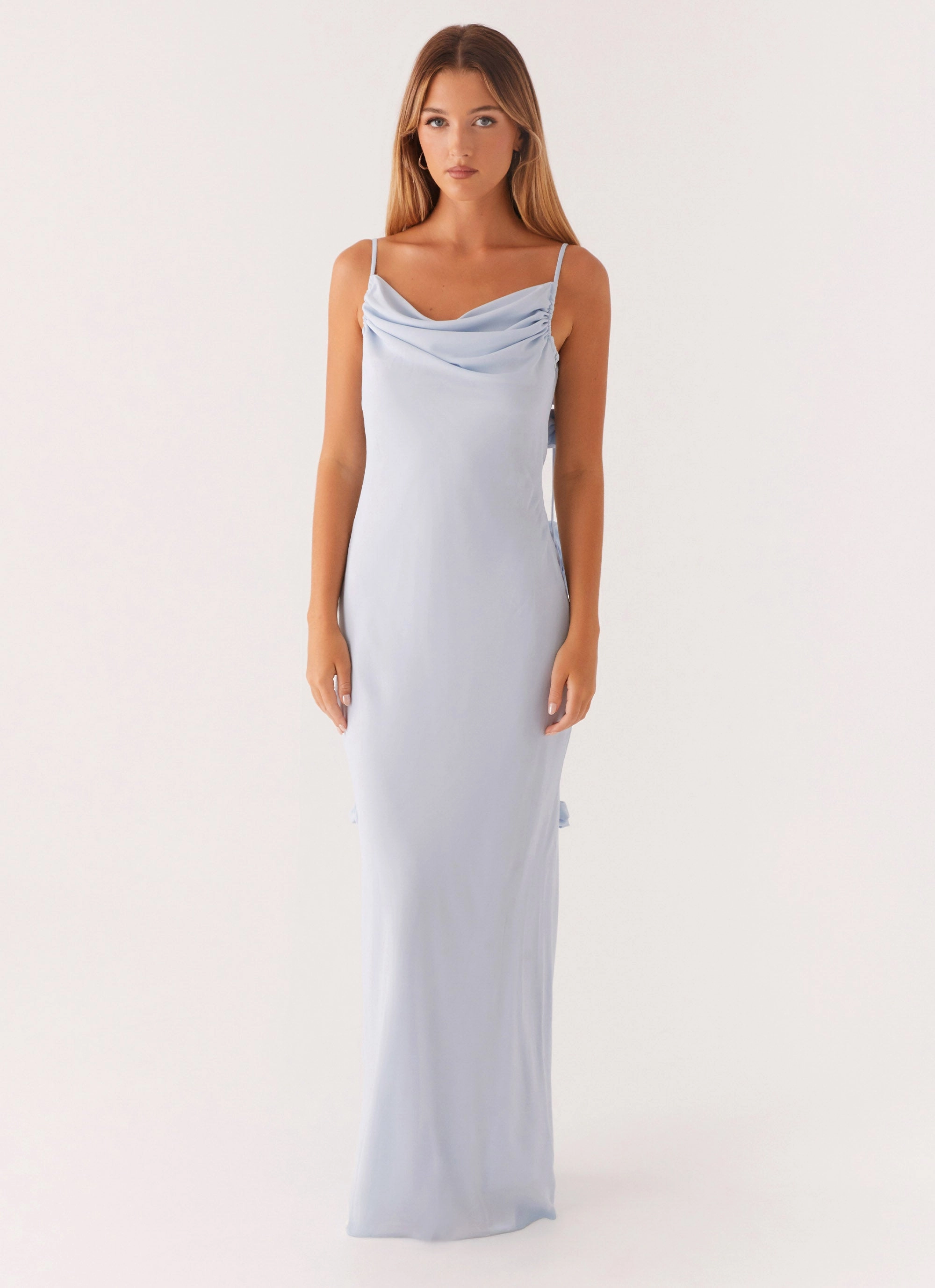 Simona Maxi Dress - Pastel Blue Sleek Tone Outfit Boost