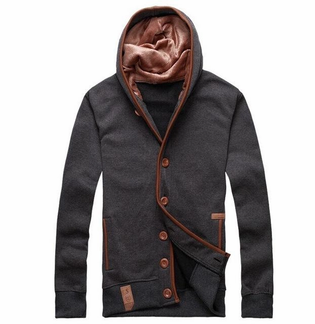 West Louis? Men Autumn Hooded Overcoat Sport Outfit
