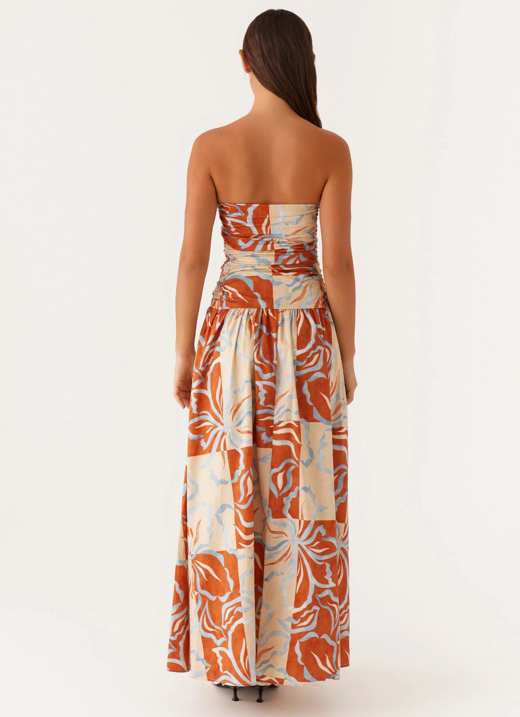 Formal Setting Carmel Maxi Dress - Orange Blue Floral