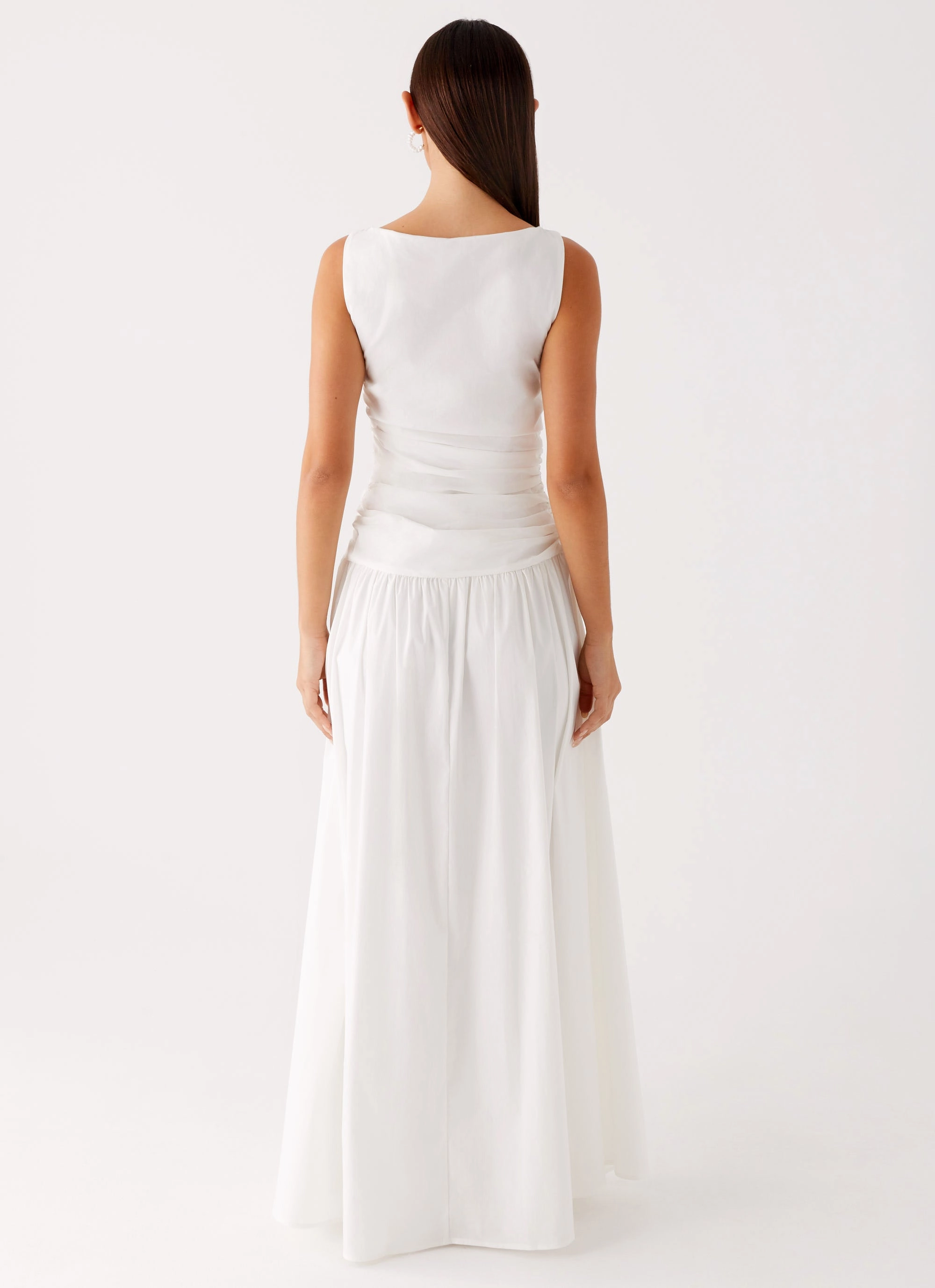 Carmel High Neck Maxi Dress - White New Spirit