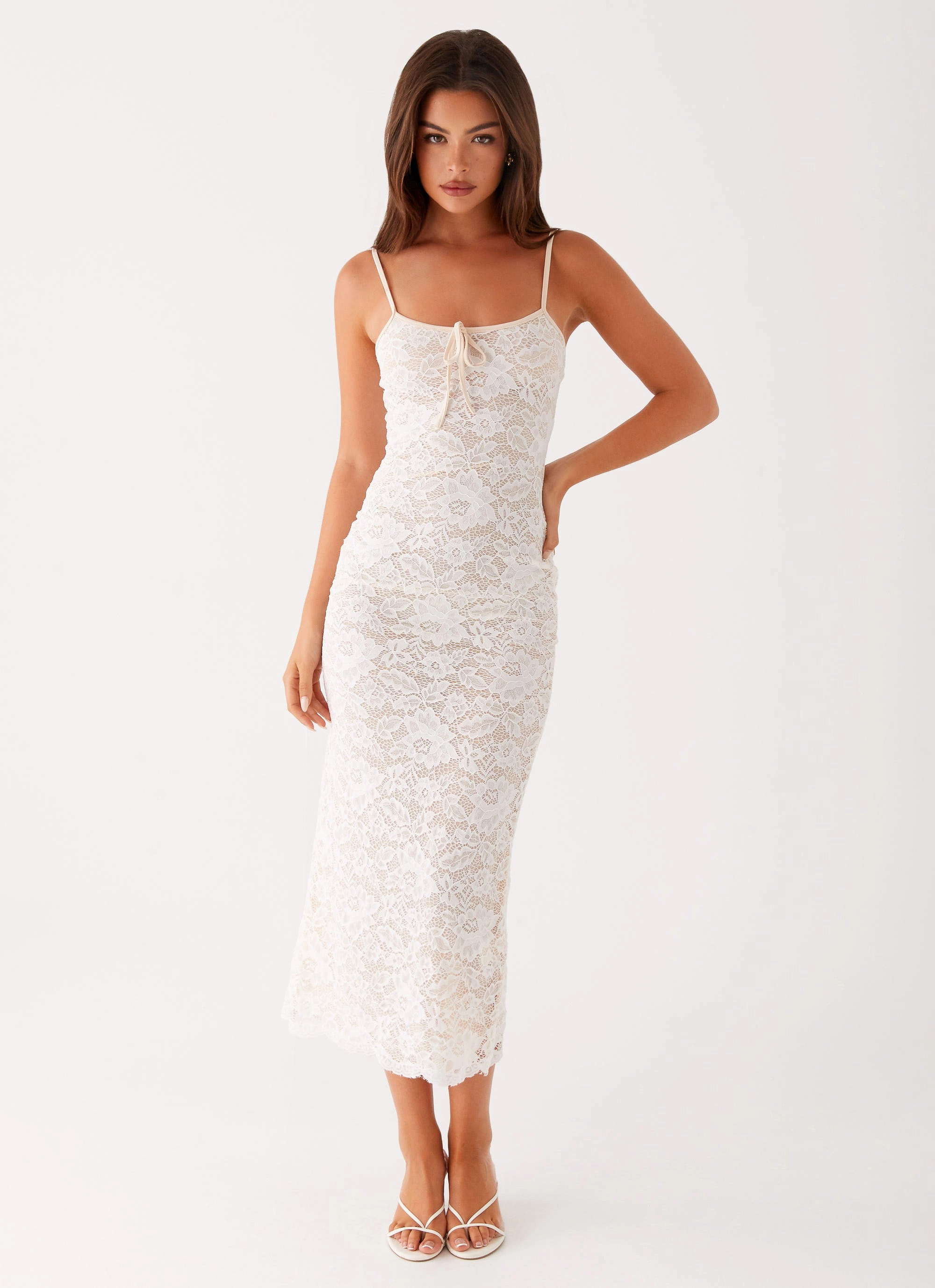 Postcards Lace Midi Dress - Ivory Moment Soft