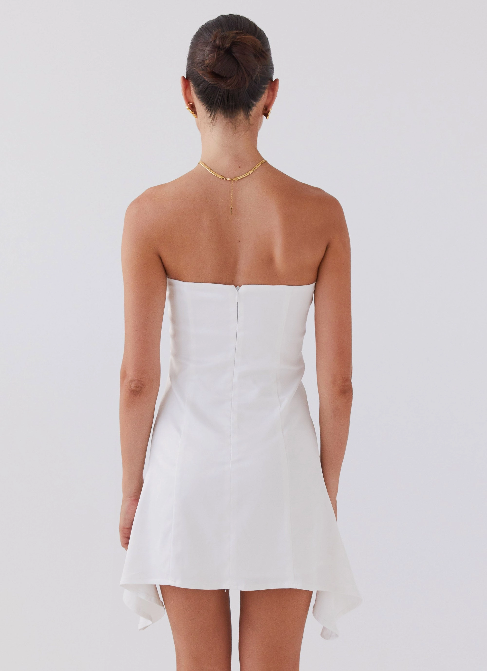 Neutral Feel Last Fling Tube Mini Dress - White