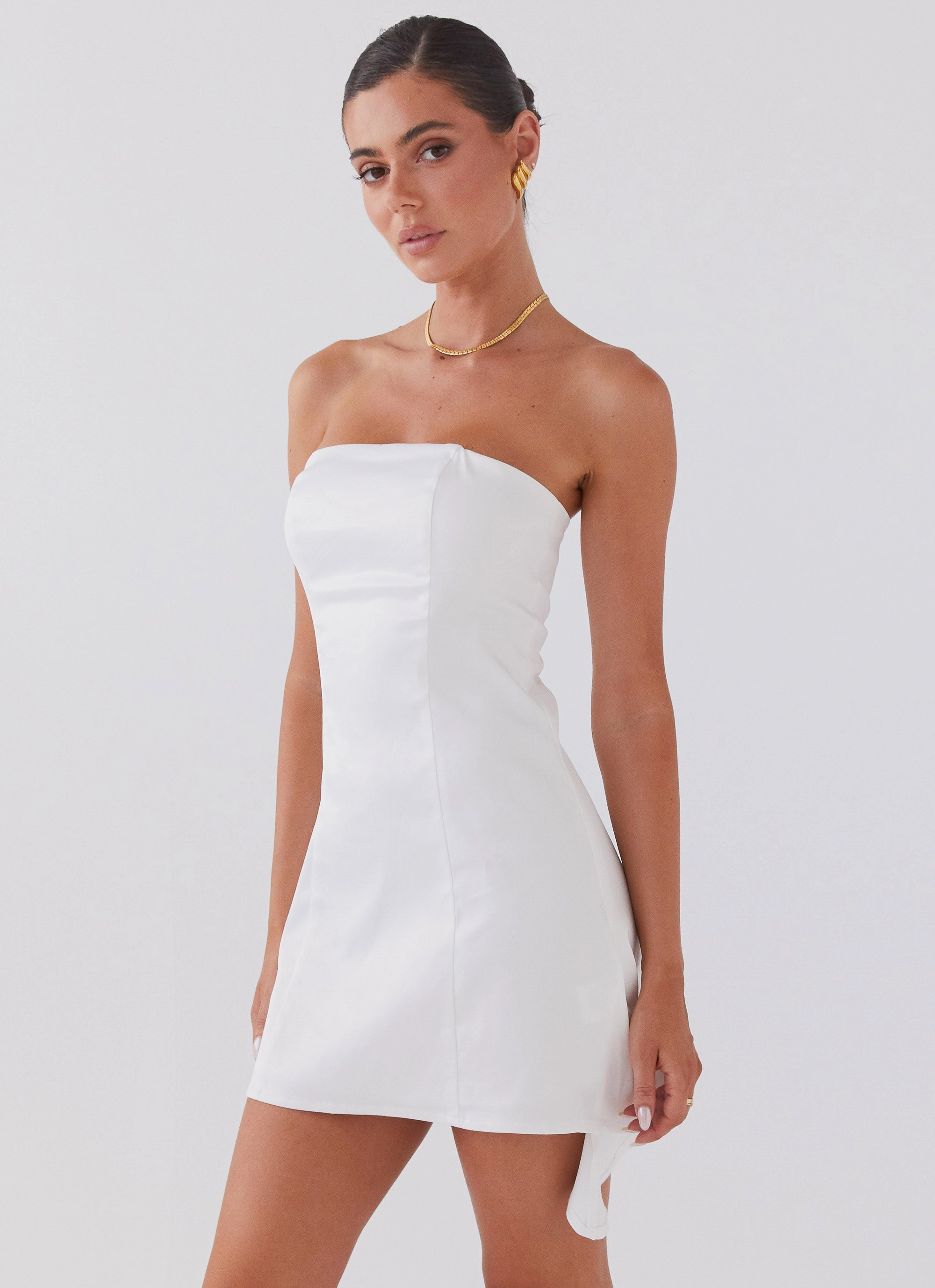 Last Fling Tube Mini Dress - White Workwear Comfort