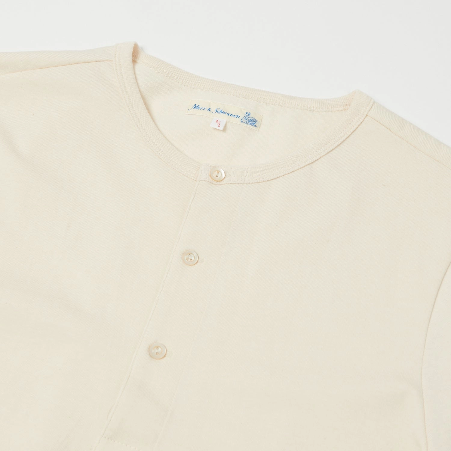 Slim Style Light Casual Wear Merz b. Schwanen 206 Long Sleeve Henley - Nature