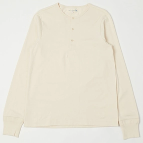 Merz b. Schwanen 206 Long Sleeve Henley - Nature Lightweight Material